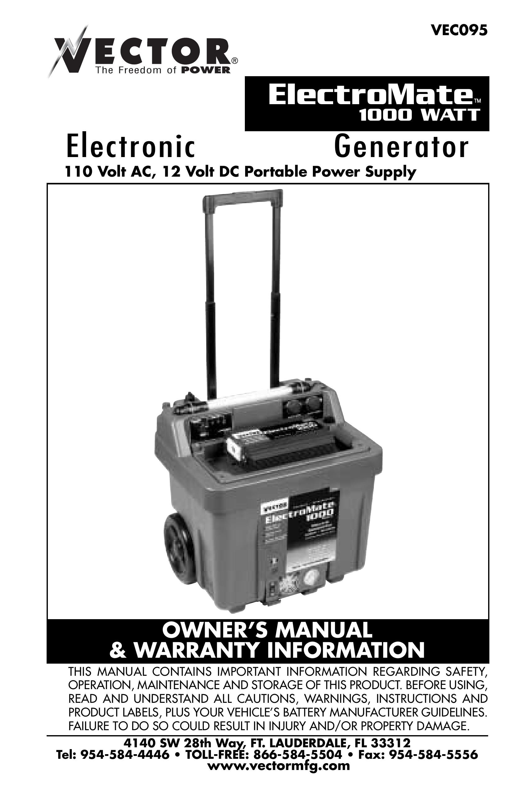 Vector 1000 WATT Portable Generator User Manual
