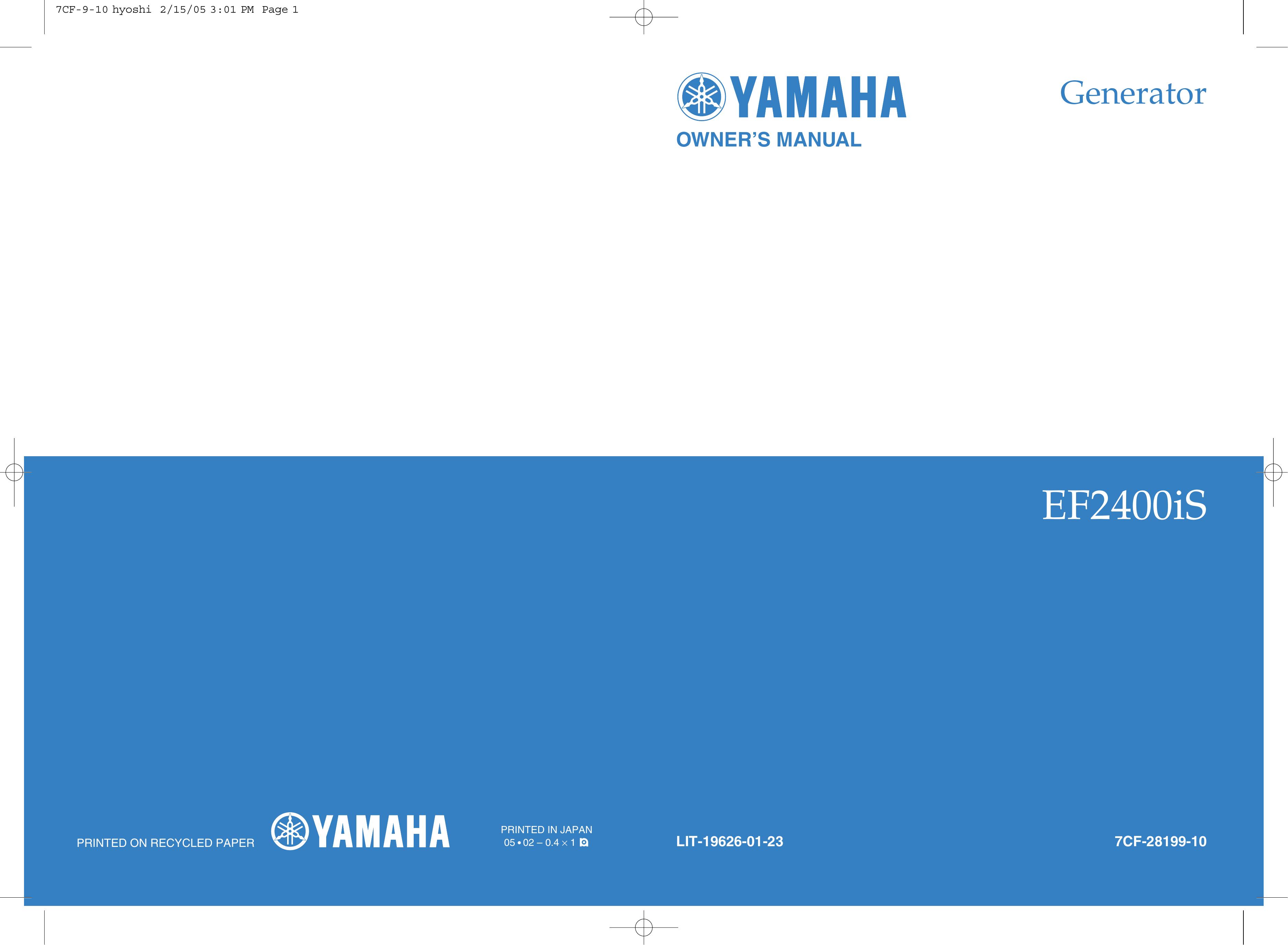 Yamaha EF2400iS Portable Generator User Manual