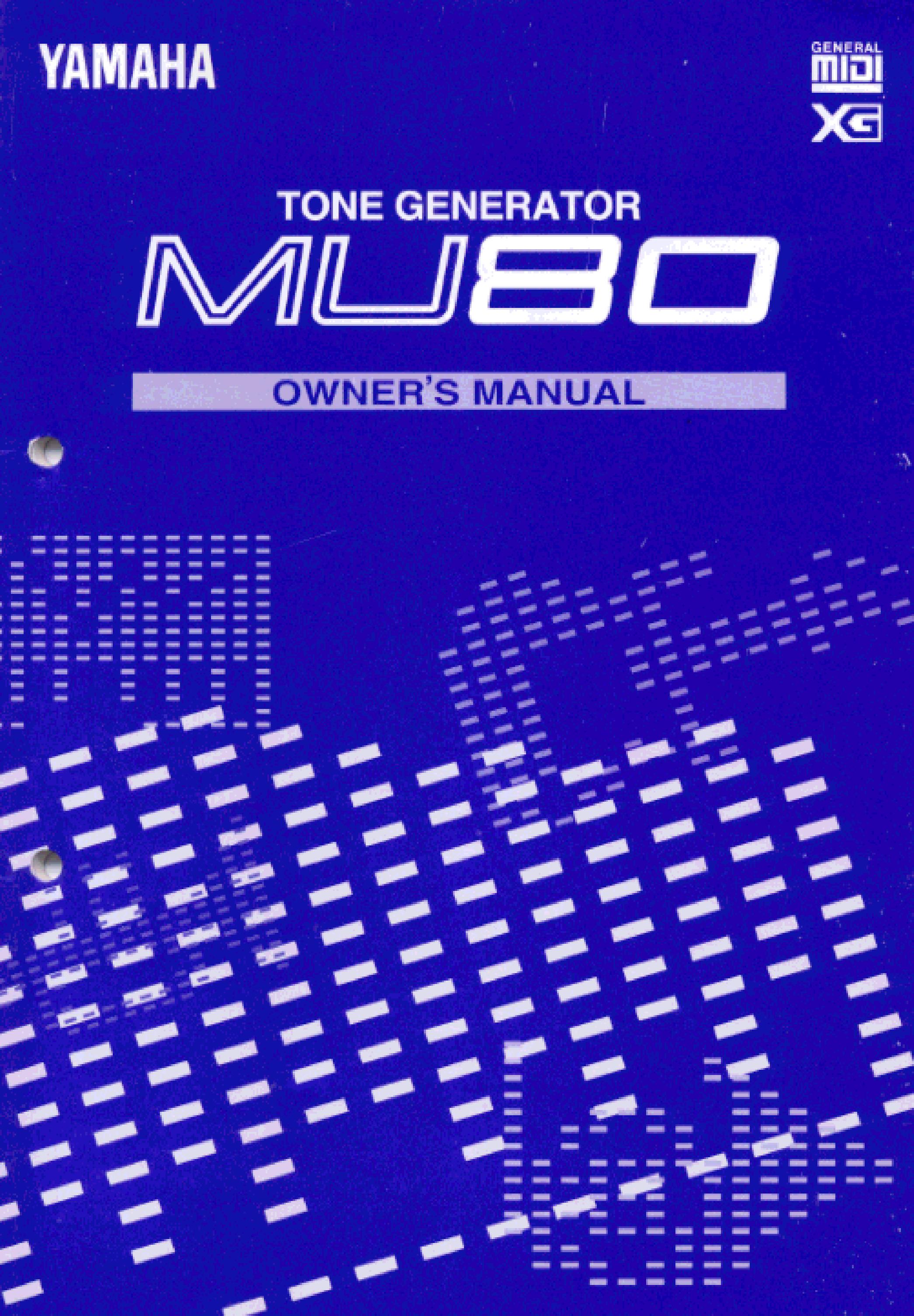 Yamaha MU80 Portable Generator User Manual