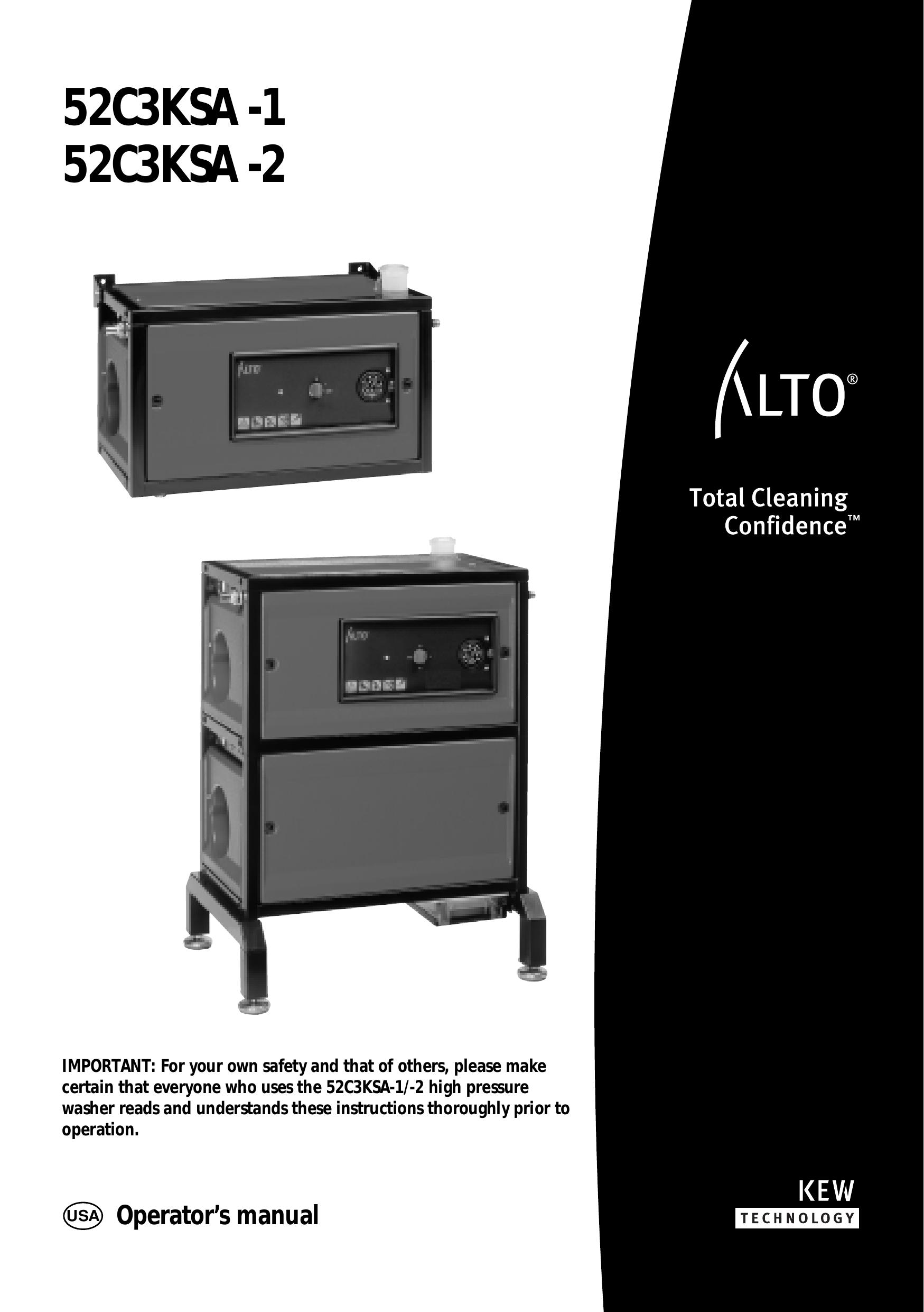 Alto-Shaam 52C3KSA -1 Pressure Washer User Manual
