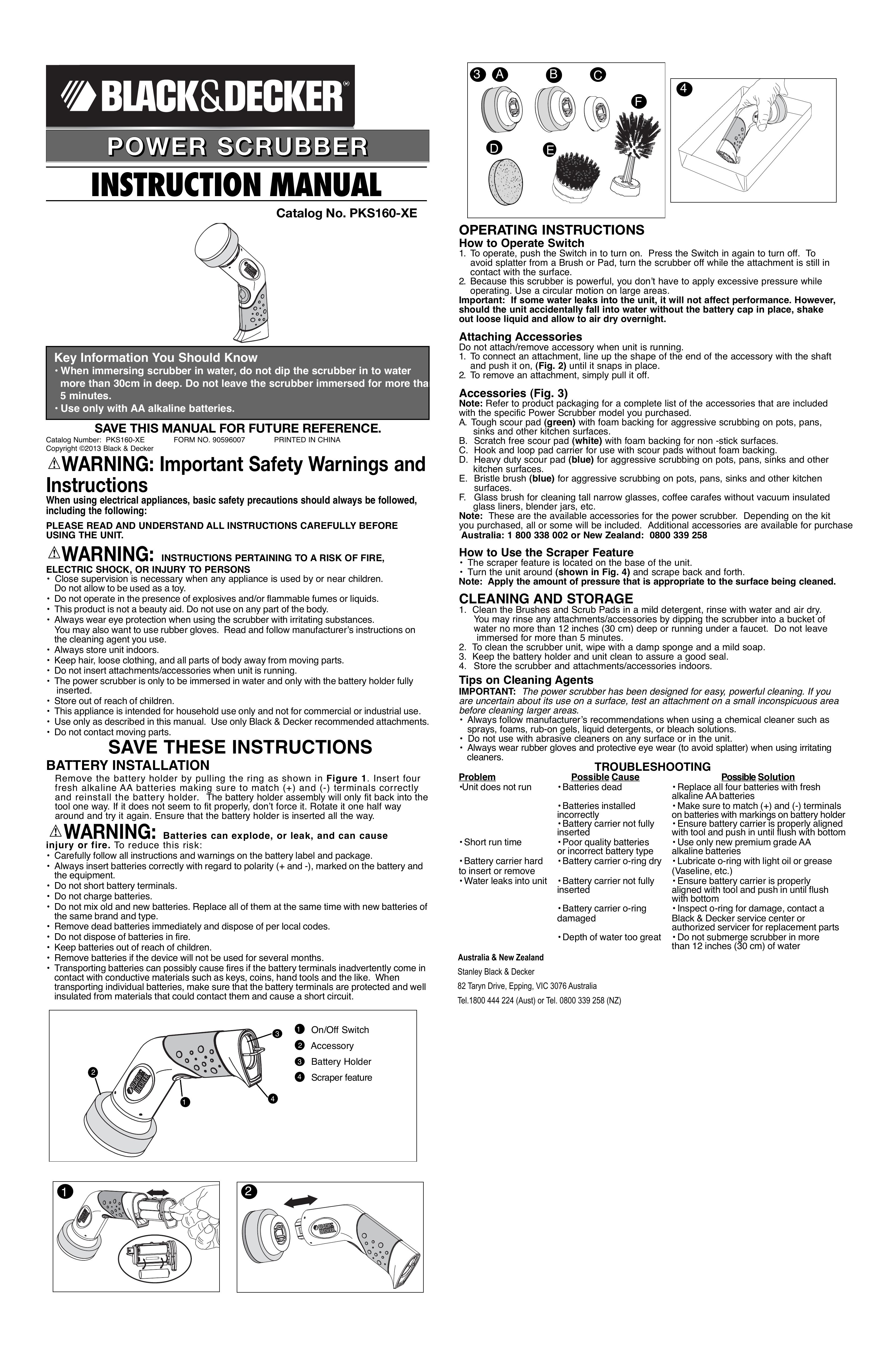 Black & Decker PKS160 Pressure Washer User Manual