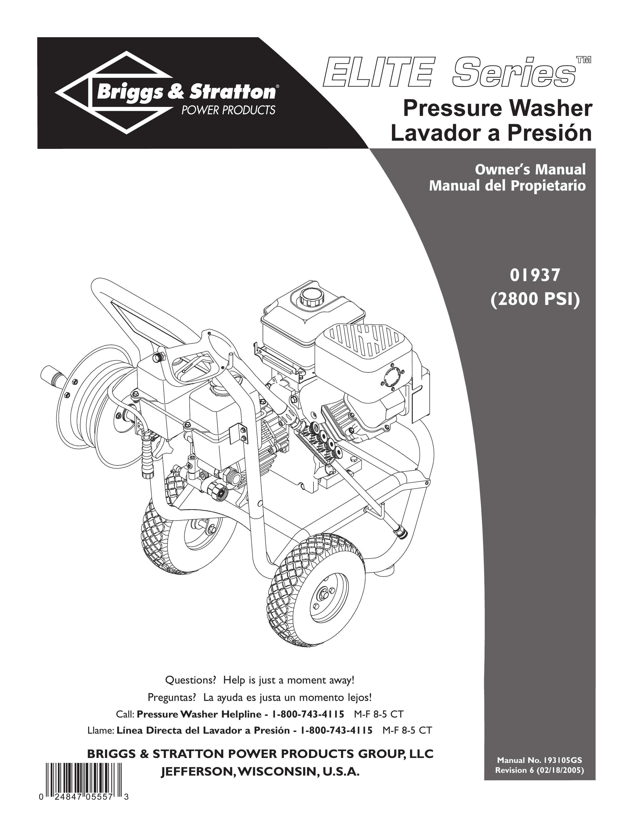 Briggs & Stratton 01937 Pressure Washer User Manual