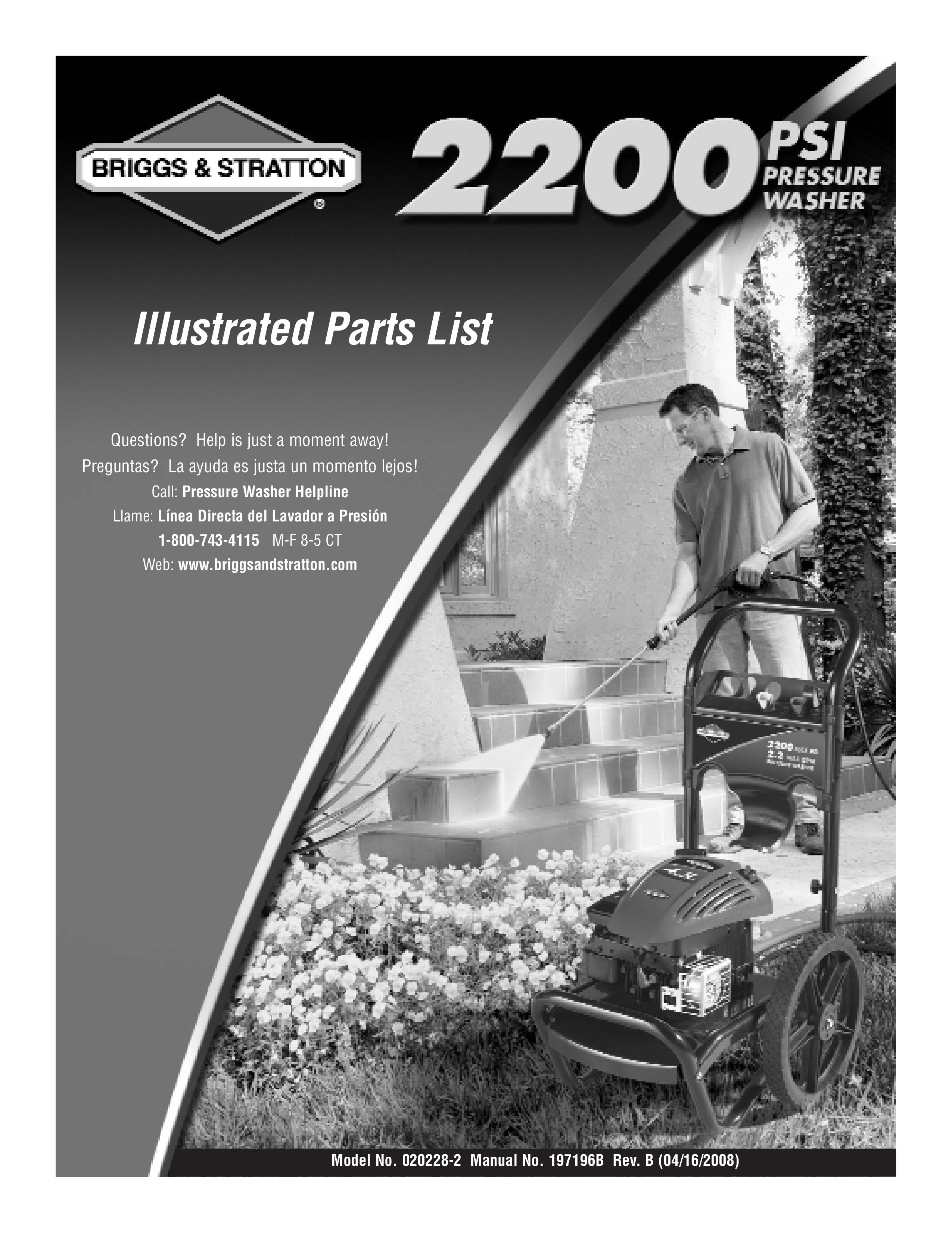 Briggs & Stratton 020228-2 Pressure Washer User Manual