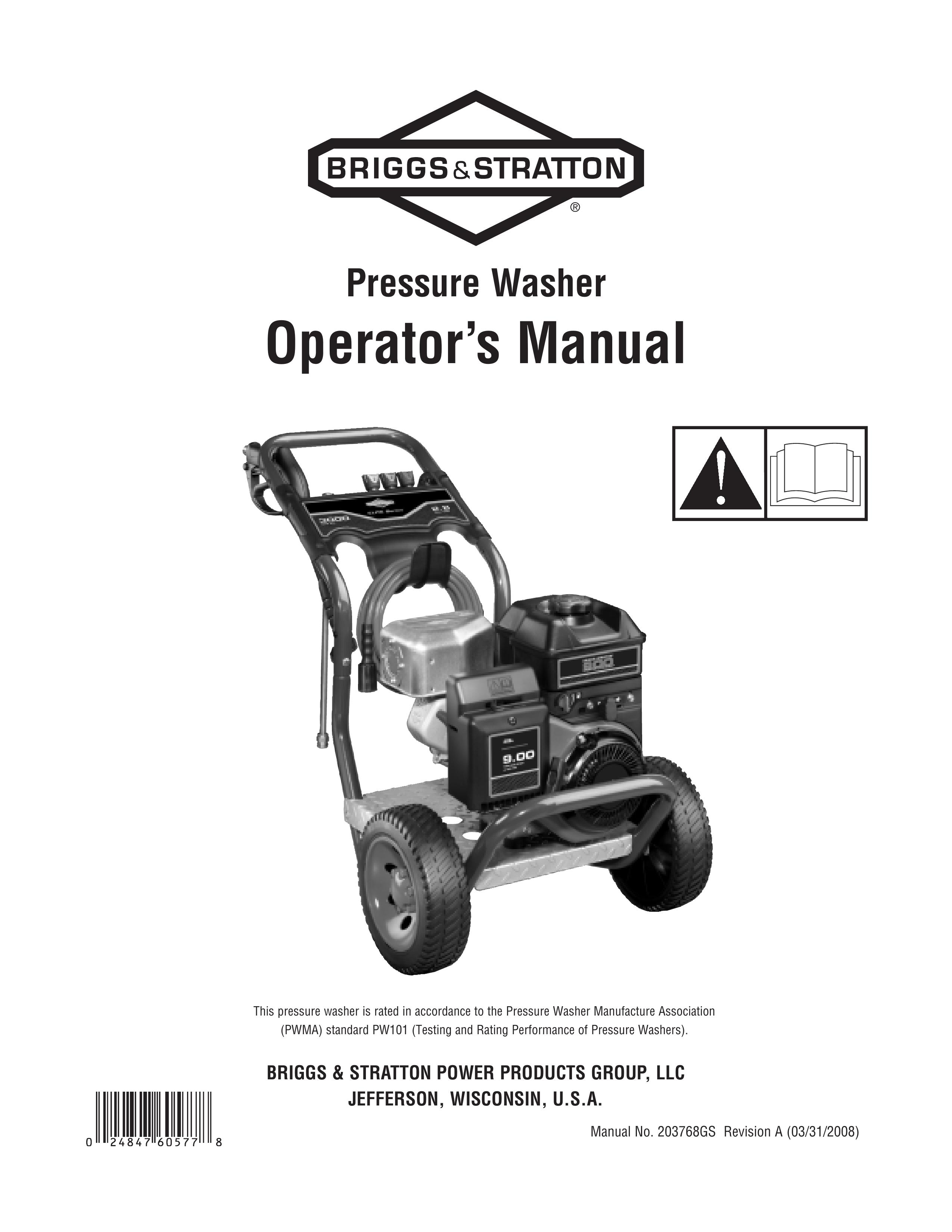 Briggs & Stratton 020274-0 Pressure Washer User Manual
