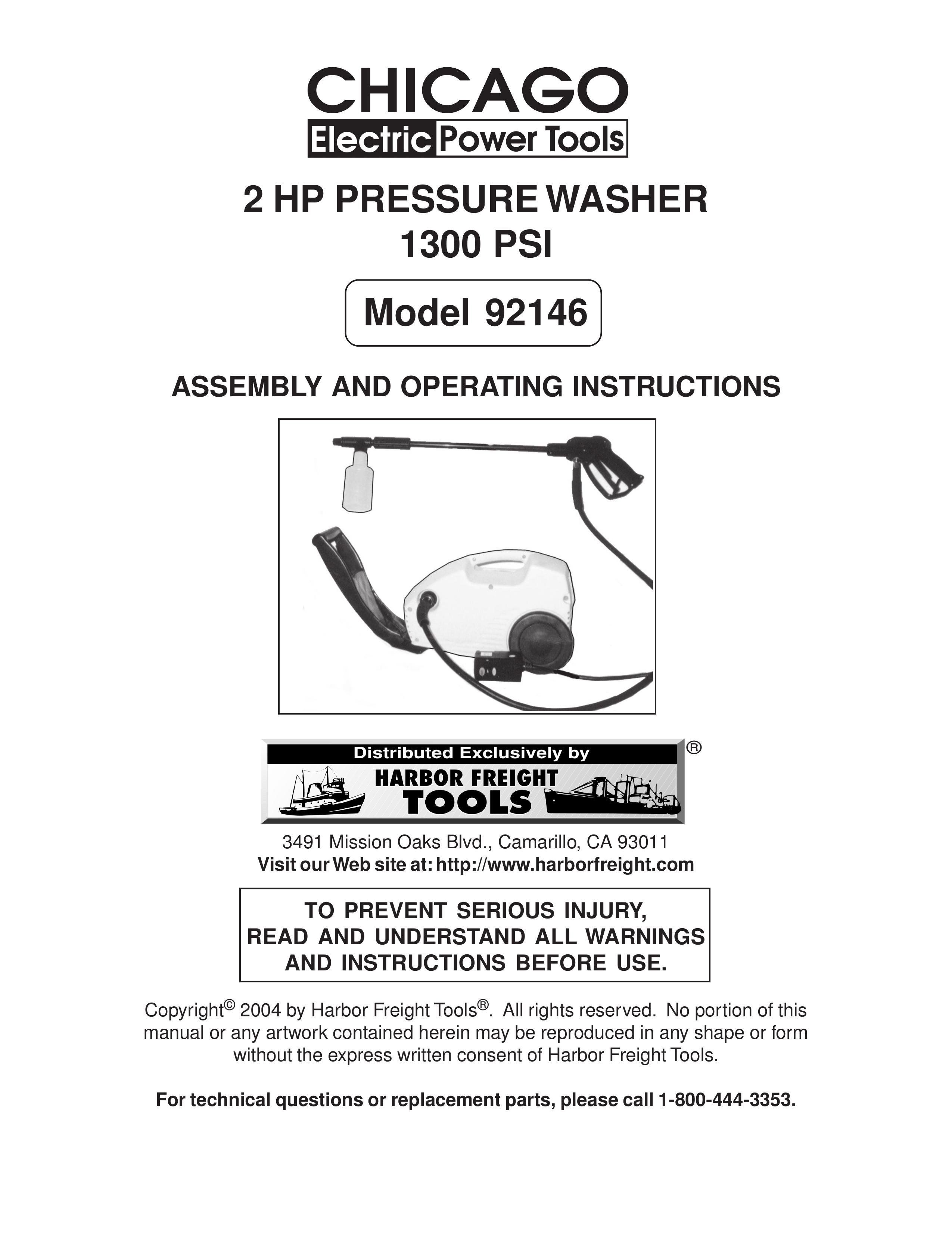 Chicago Electric 92146 Pressure Washer User Manual