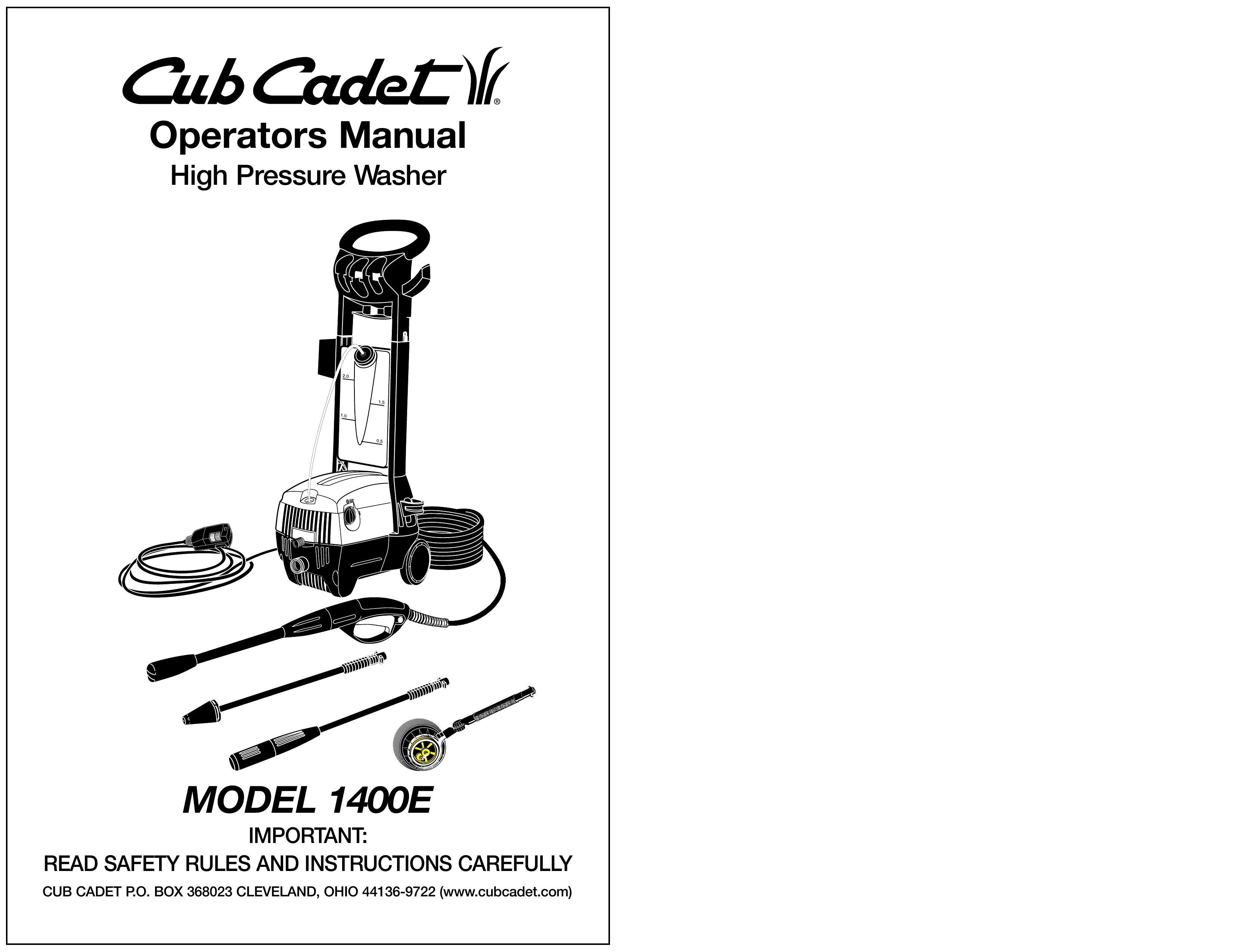 Cub Cadet 1400E Pressure Washer User Manual
