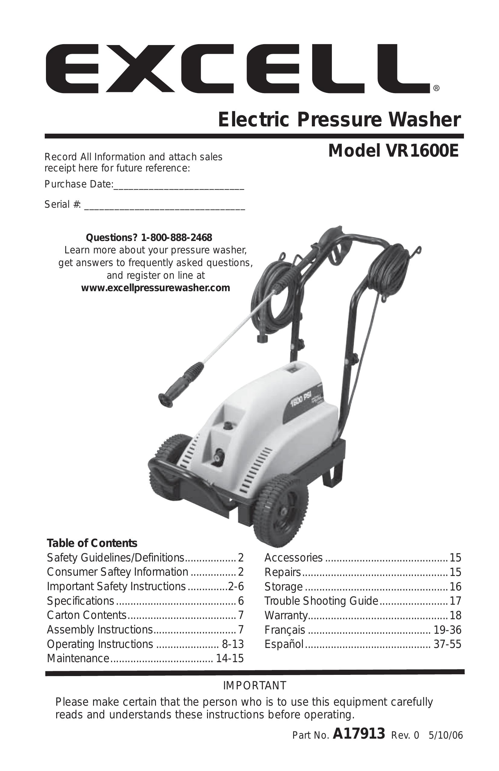 DeVillbiss Air Power Company A17913 Pressure Washer User Manual