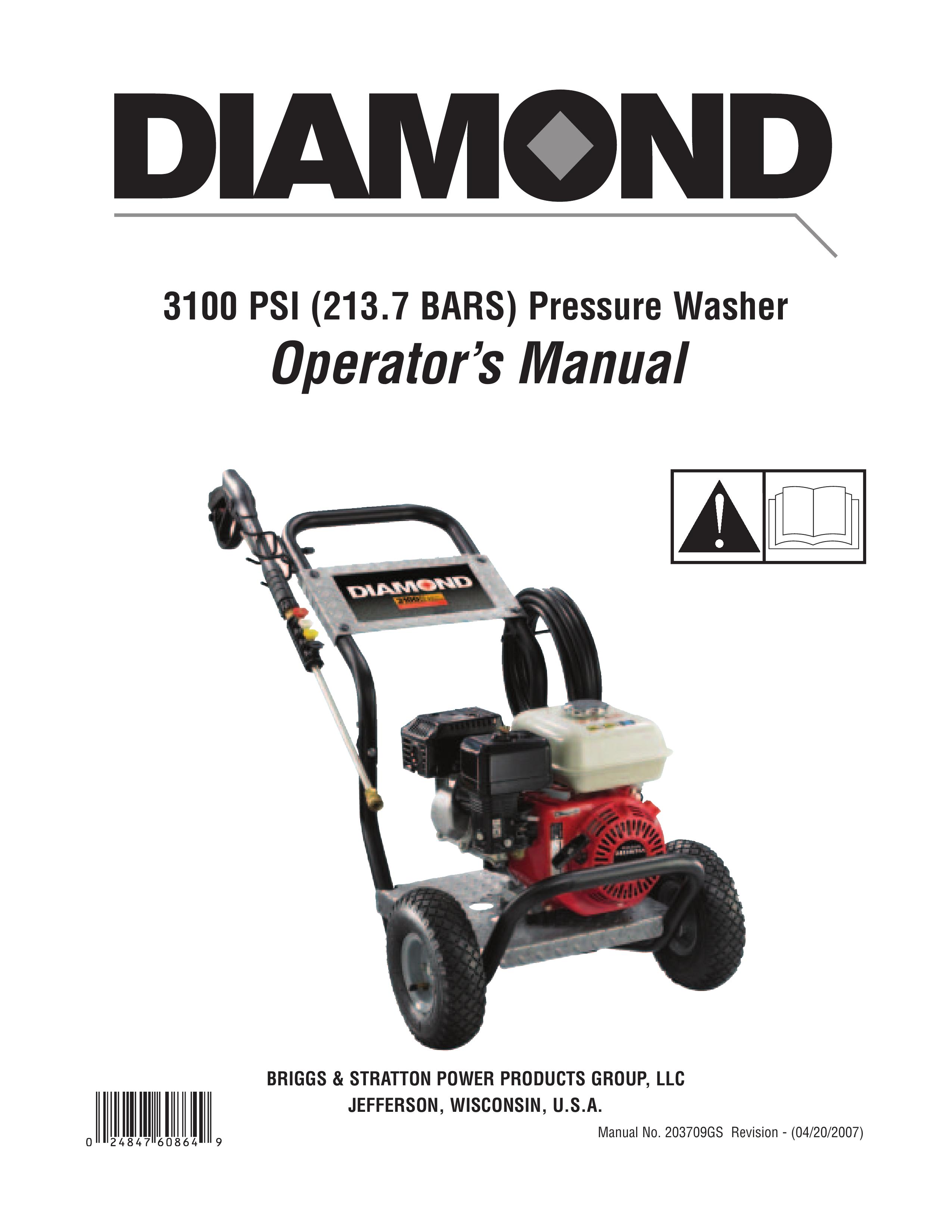 Diamond Power Products 3100 Psi Pressure Washer User Manual