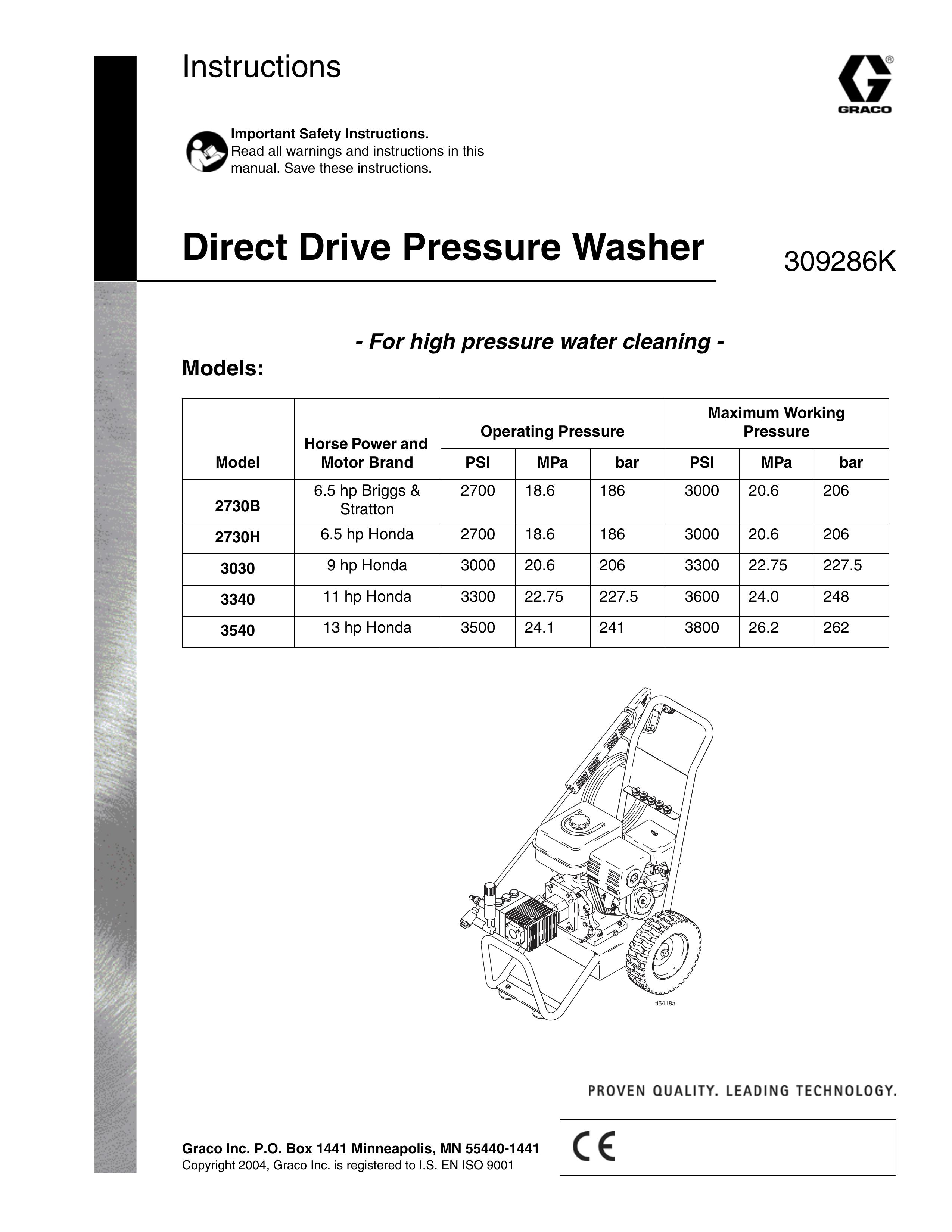 Graco 3340 Pressure Washer User Manual