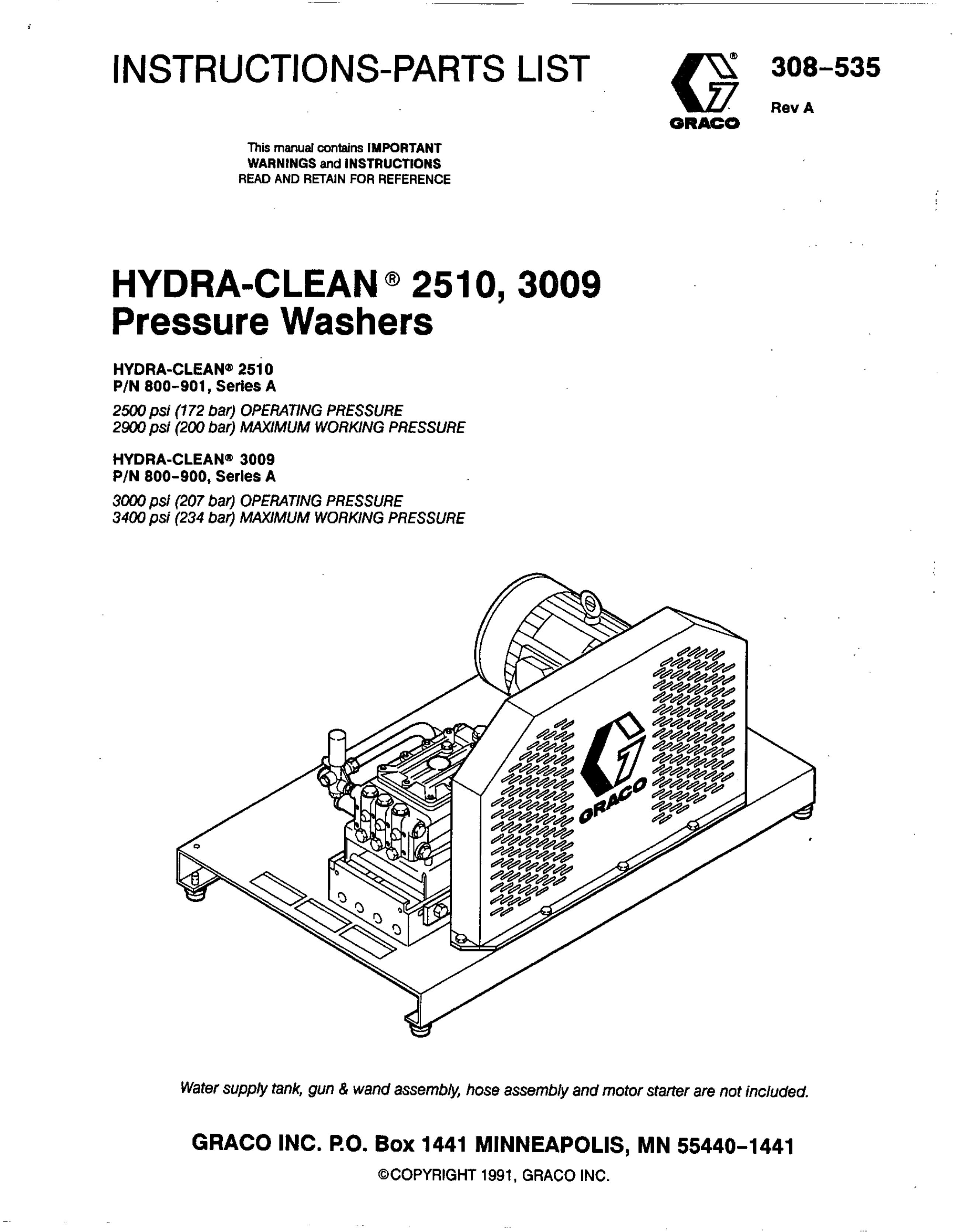 Graco Inc. 3009 Pressure Washer User Manual