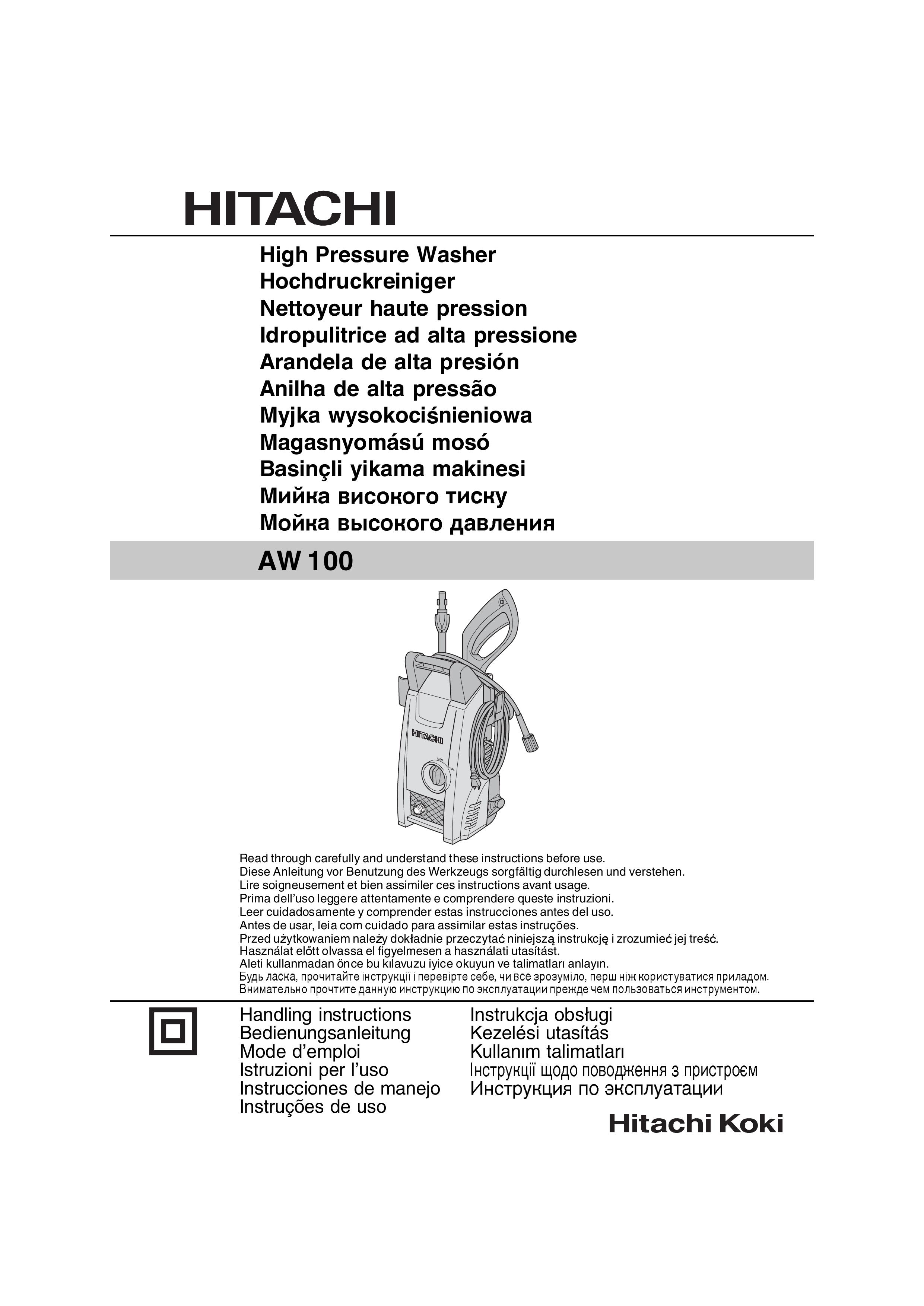 Hitachi AW 100 Pressure Washer User Manual