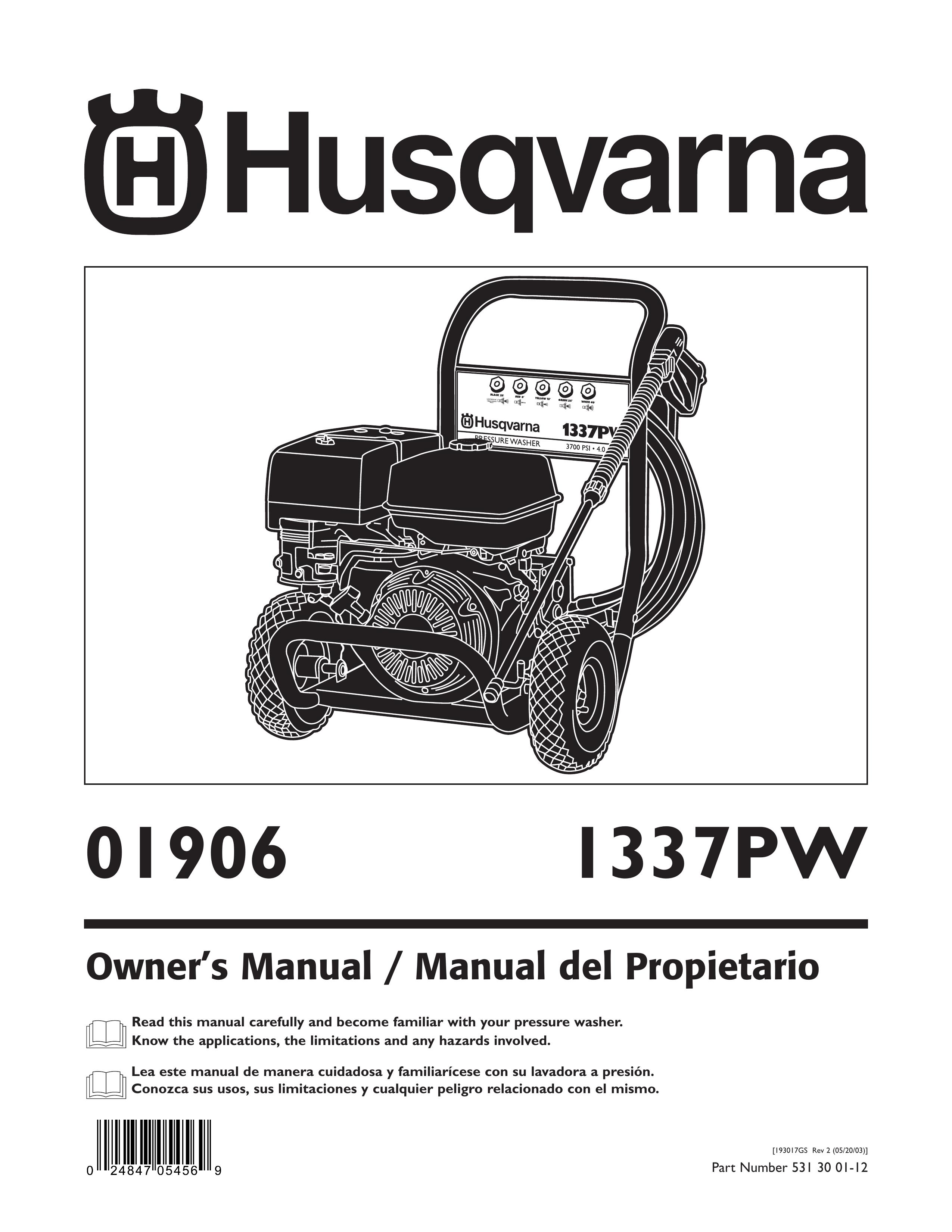 Husqvarna 1337PW Pressure Washer User Manual
