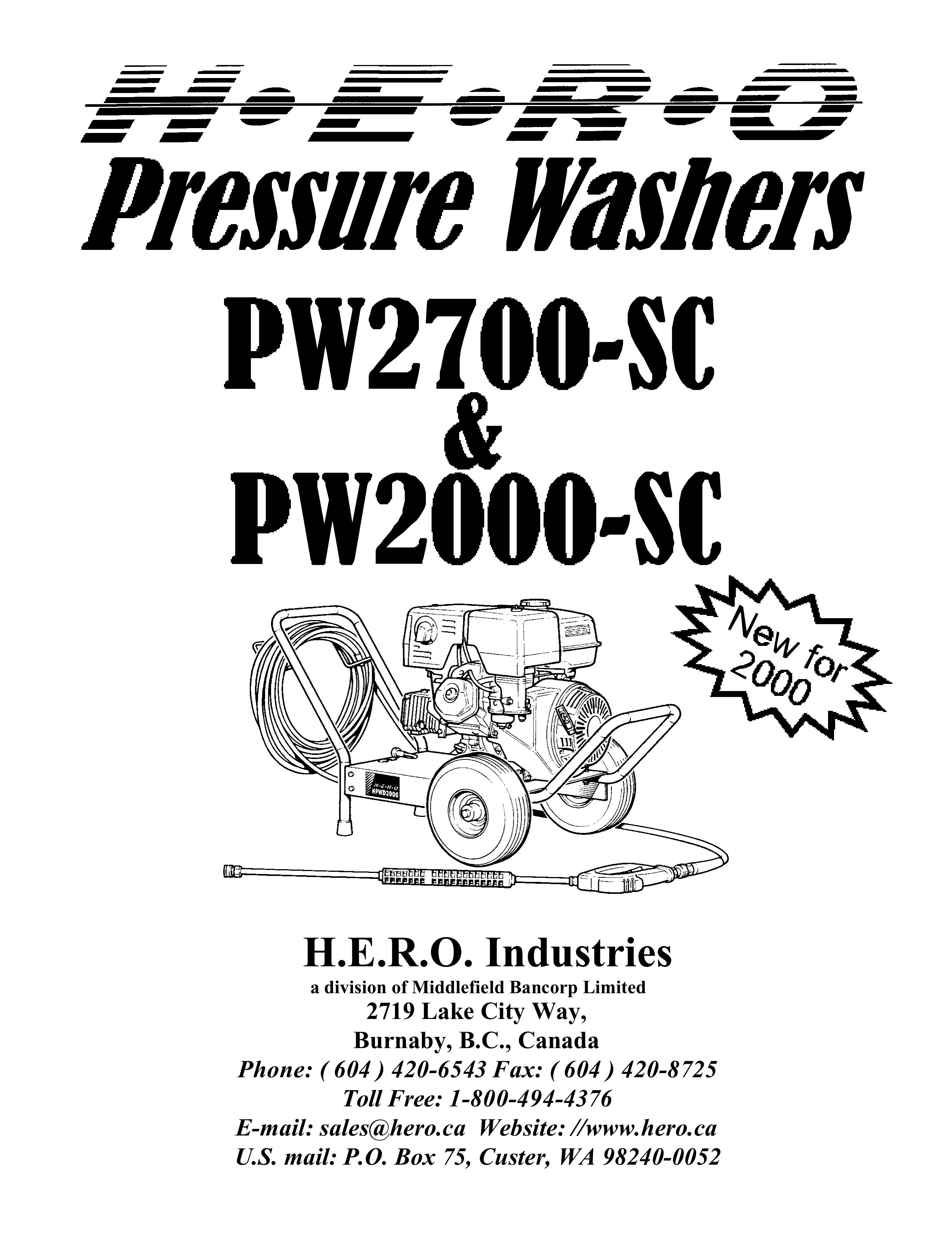 I.C.T.C. Holdings Corporation PW2000-SC Pressure Washer User Manual