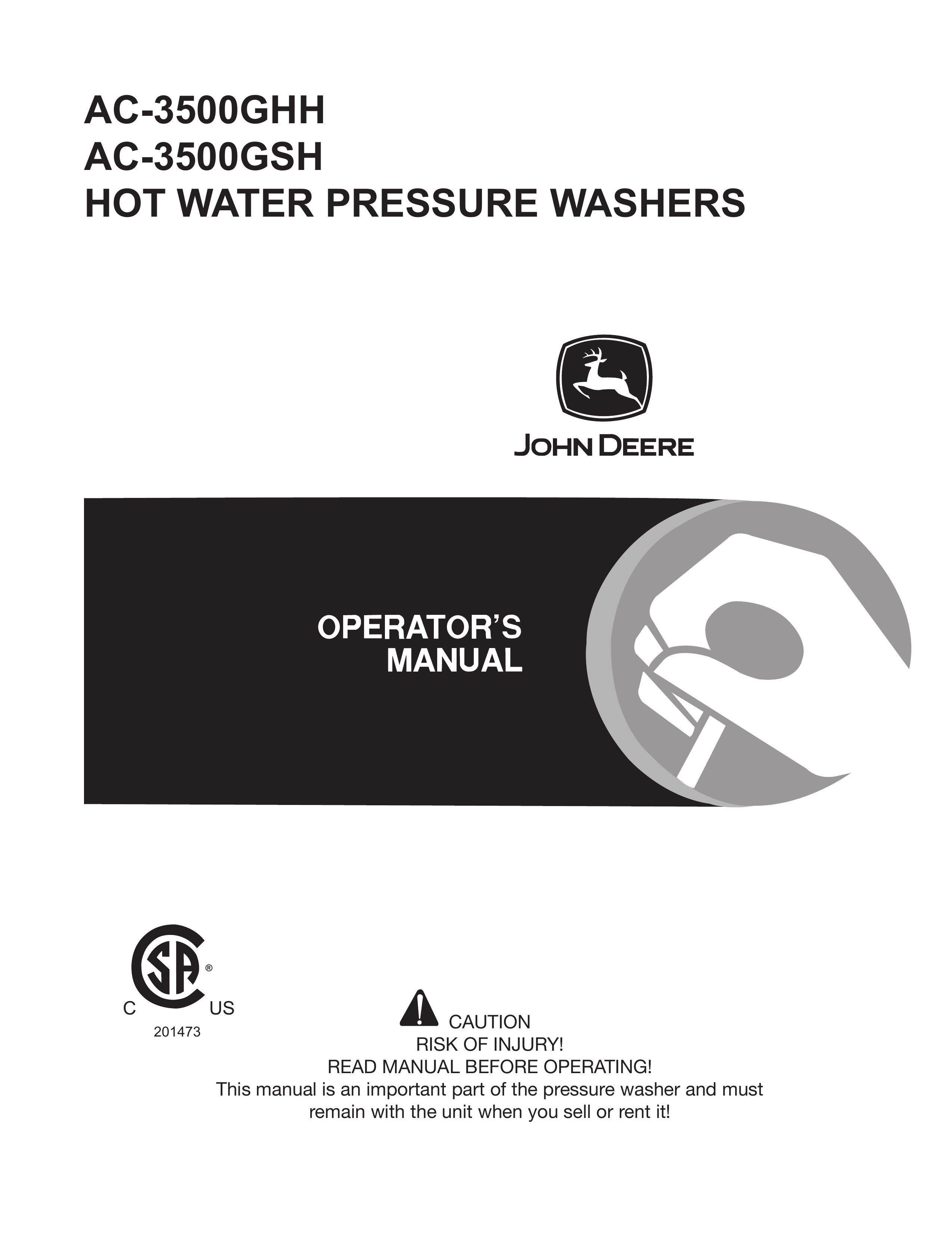 John Deere AC-3500GHH Pressure Washer User Manual