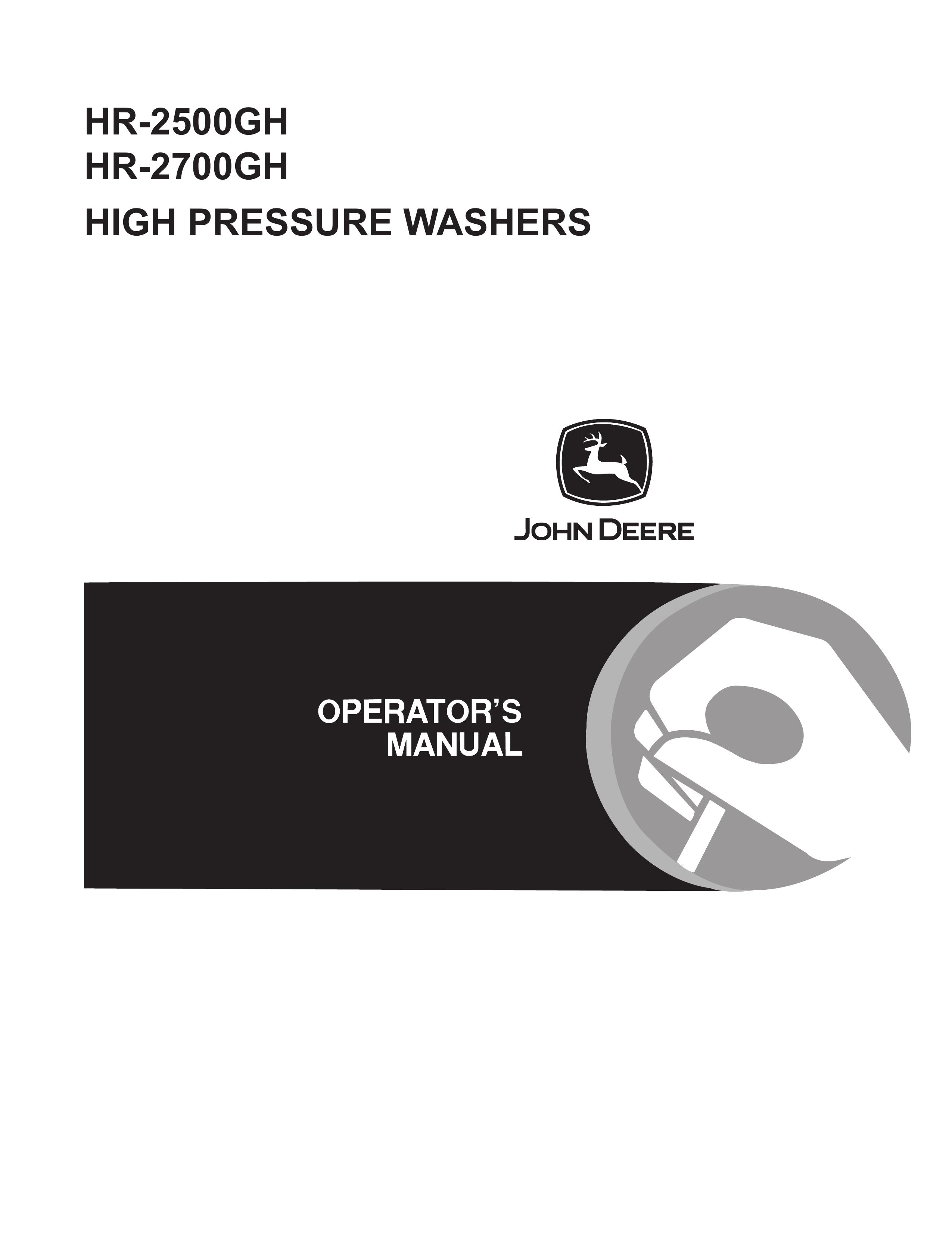 John Deere HR-2500GH Pressure Washer User Manual