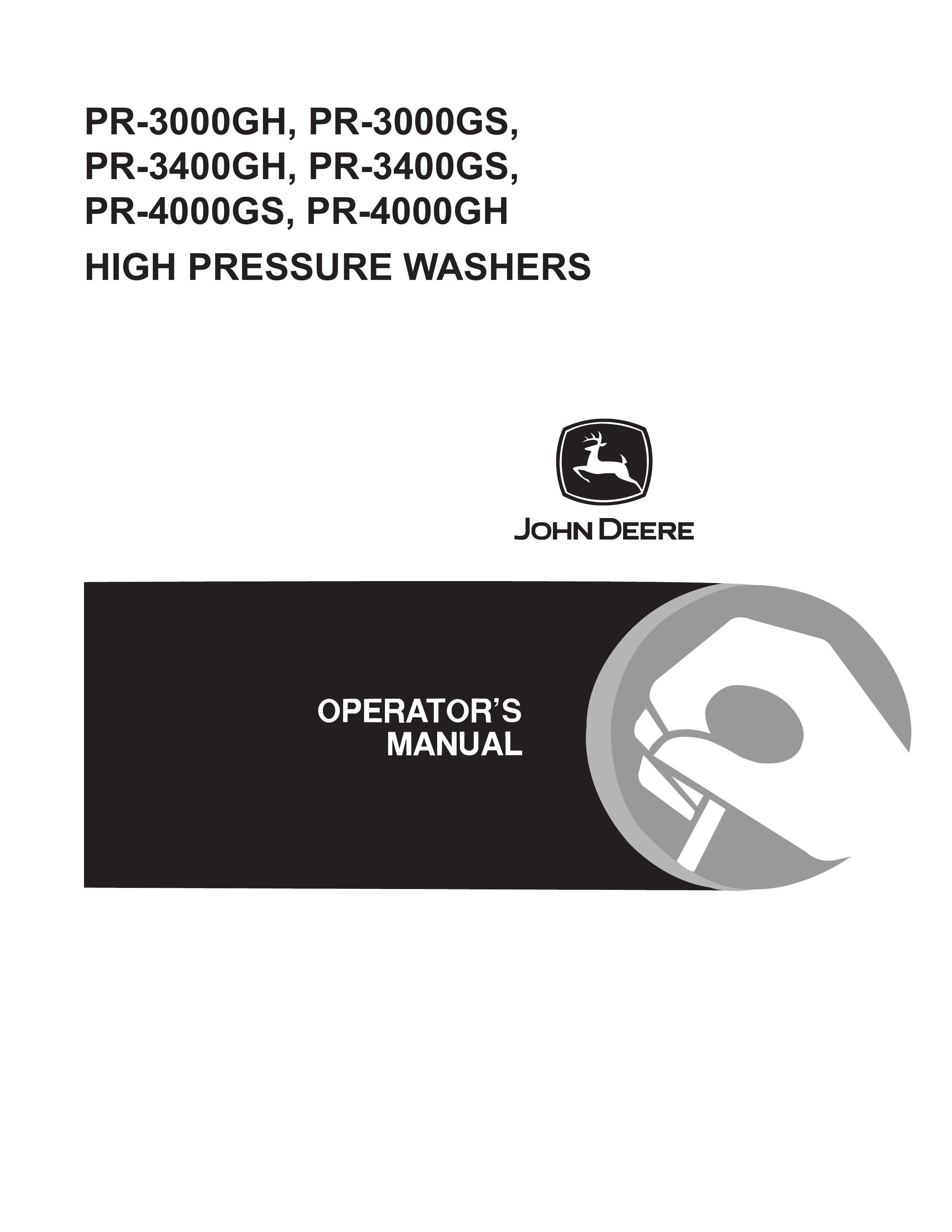 John Deere PR-3000GH Pressure Washer User Manual