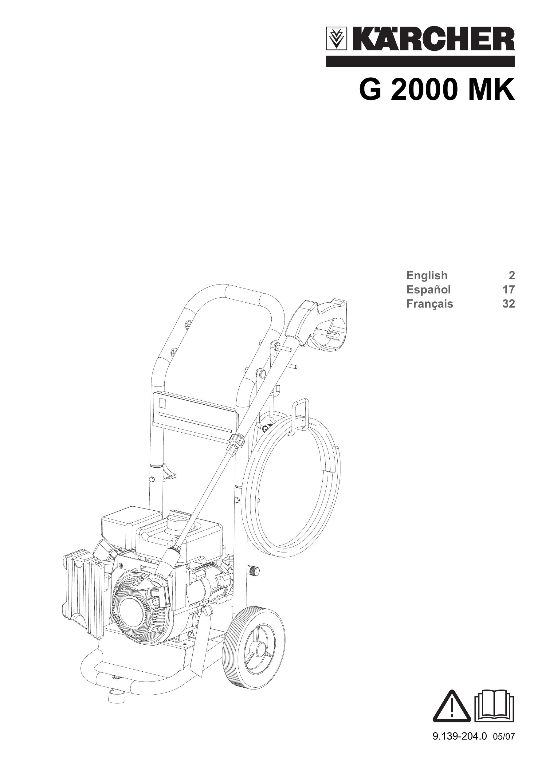 Karcher G 2000 MK Pressure Washer User Manual