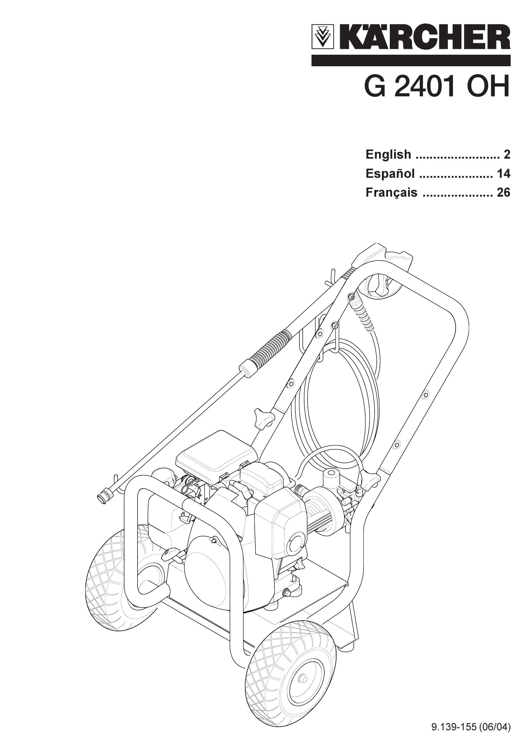 Karcher G 2401 OH Pressure Washer User Manual