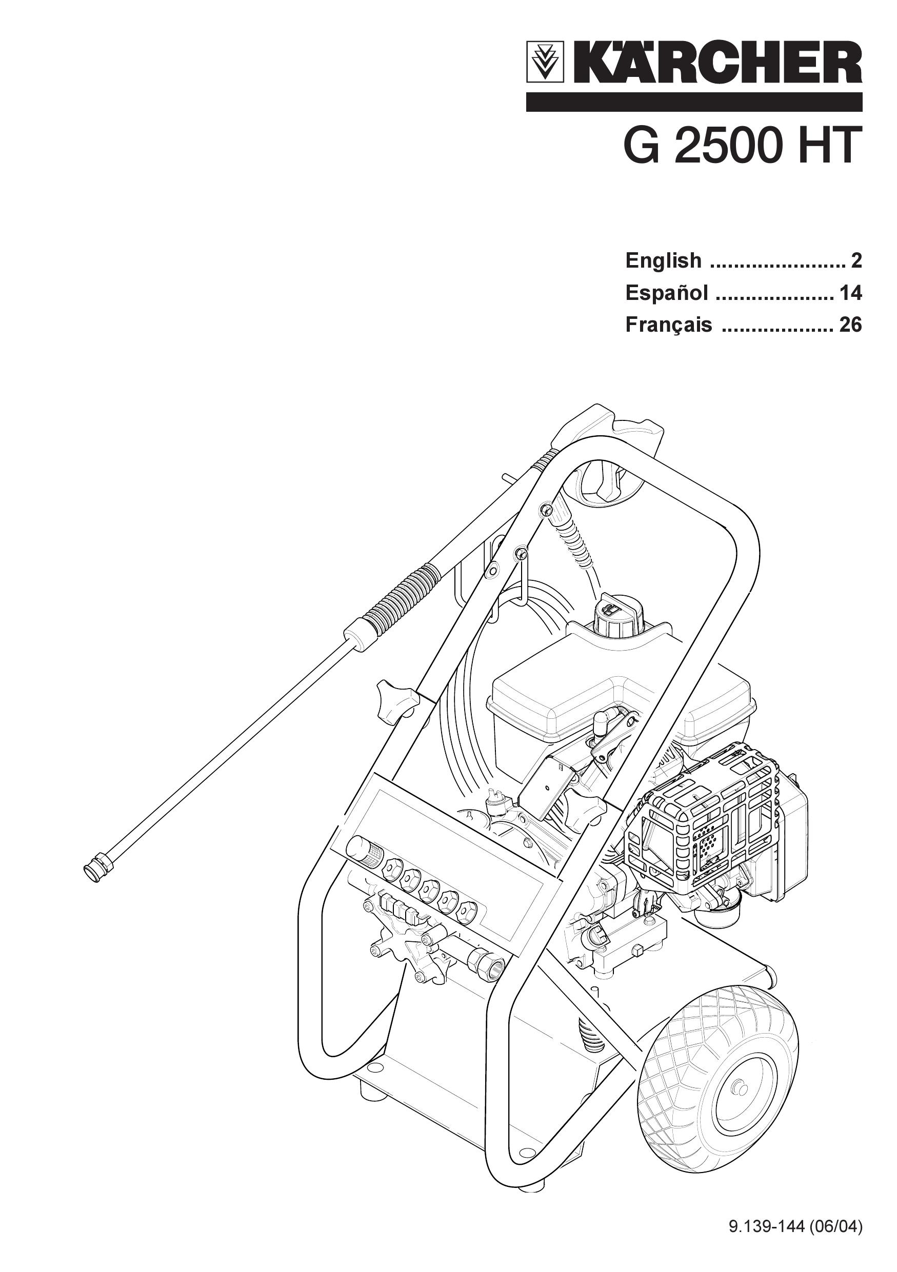 Karcher G 2500 HT Pressure Washer User Manual
