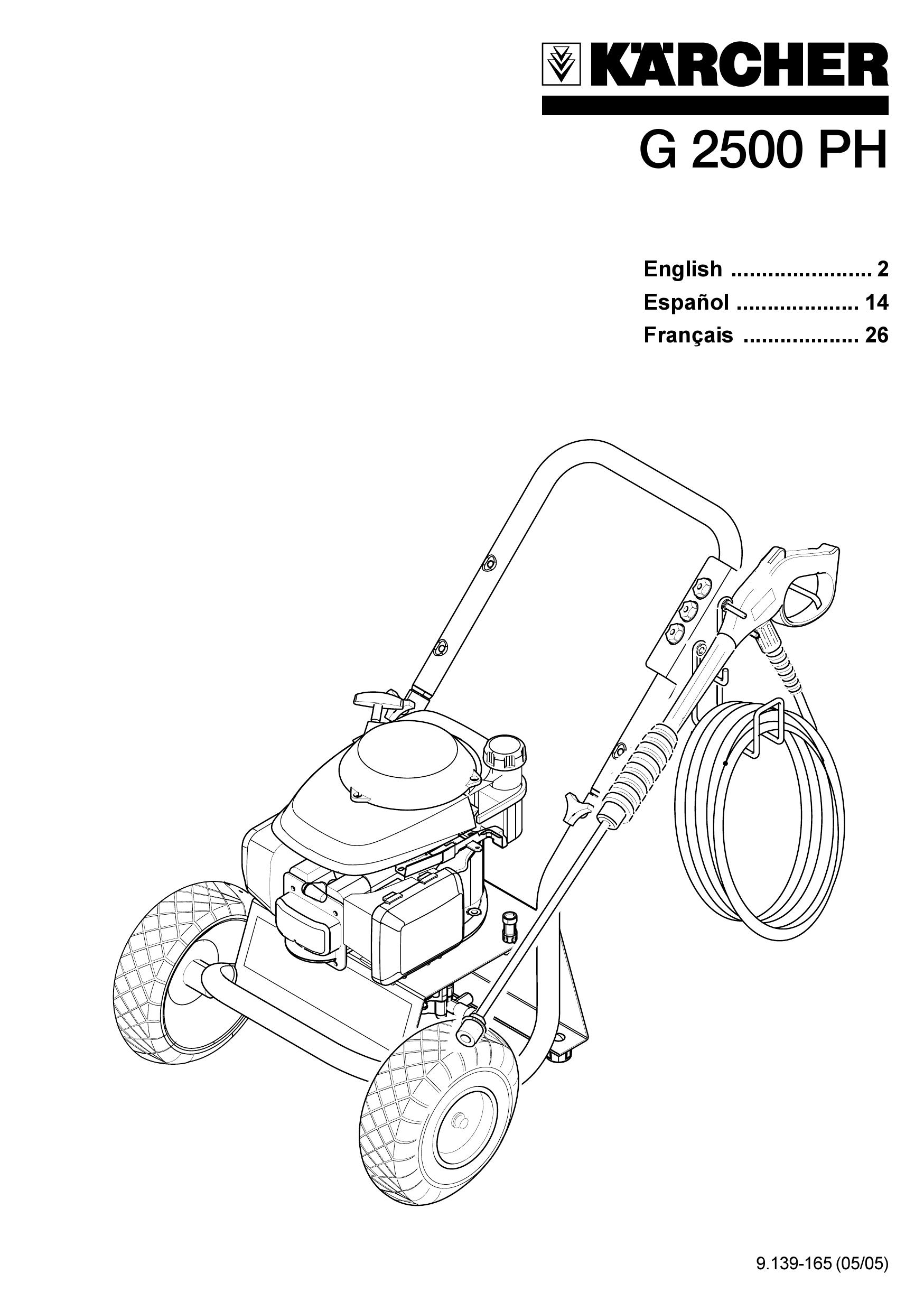 Karcher G 2500 PH Pressure Washer User Manual