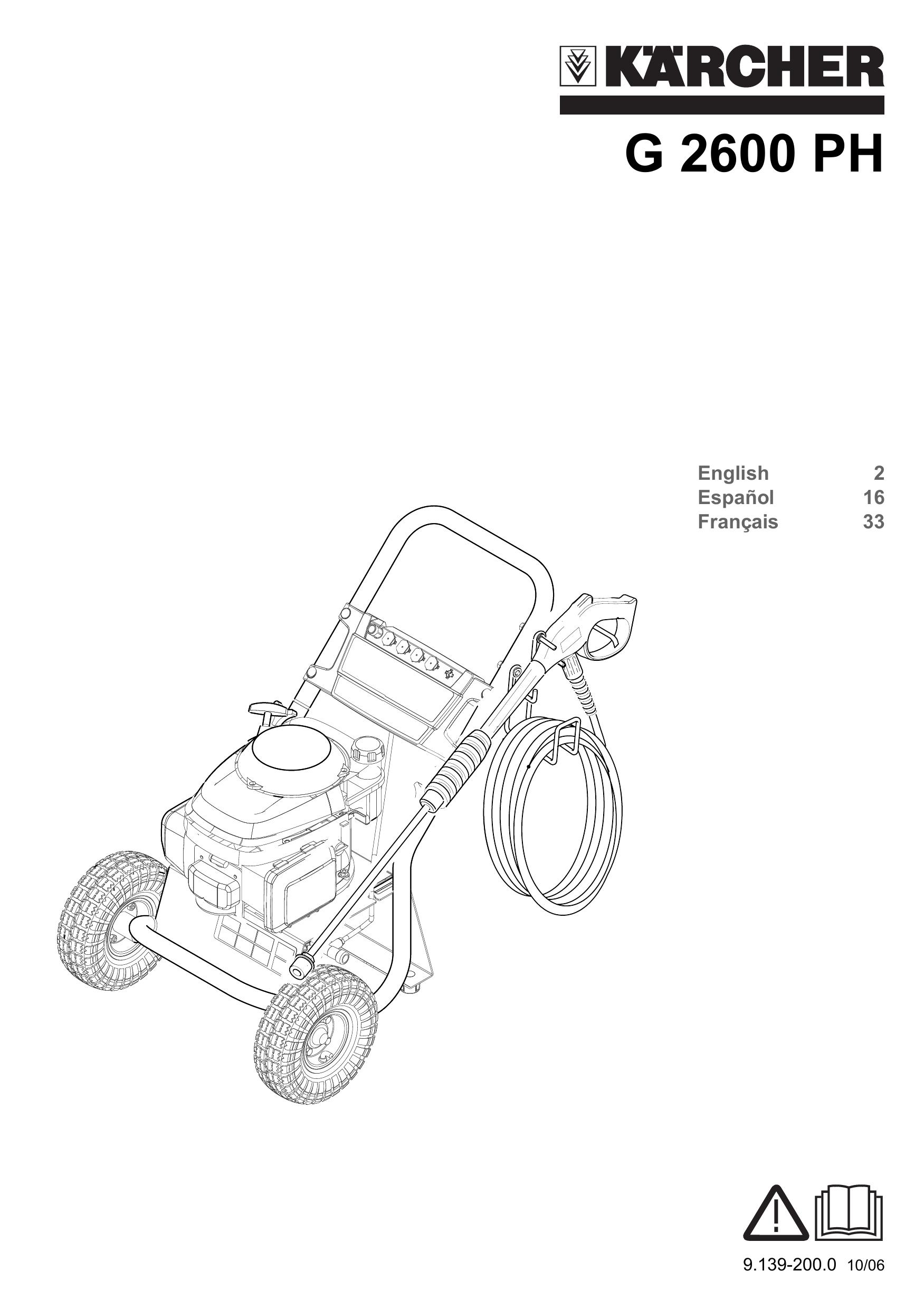 Karcher G 2600 PH Pressure Washer User Manual