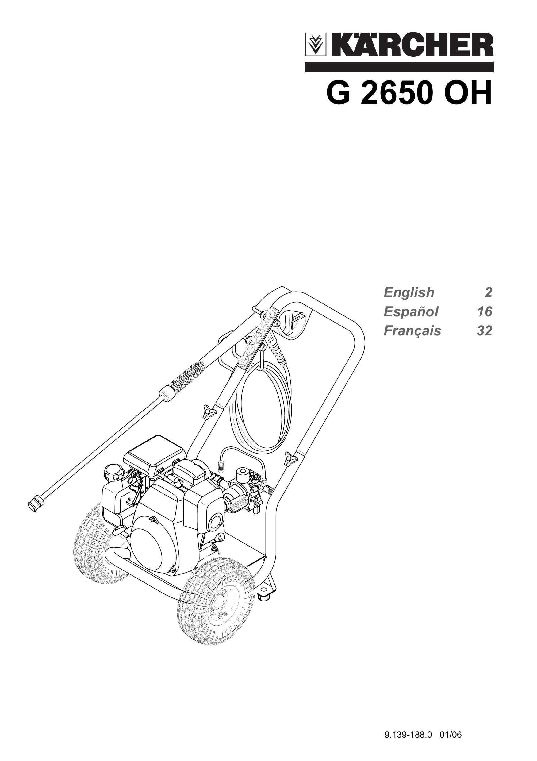 Karcher G 2650 OH Pressure Washer User Manual