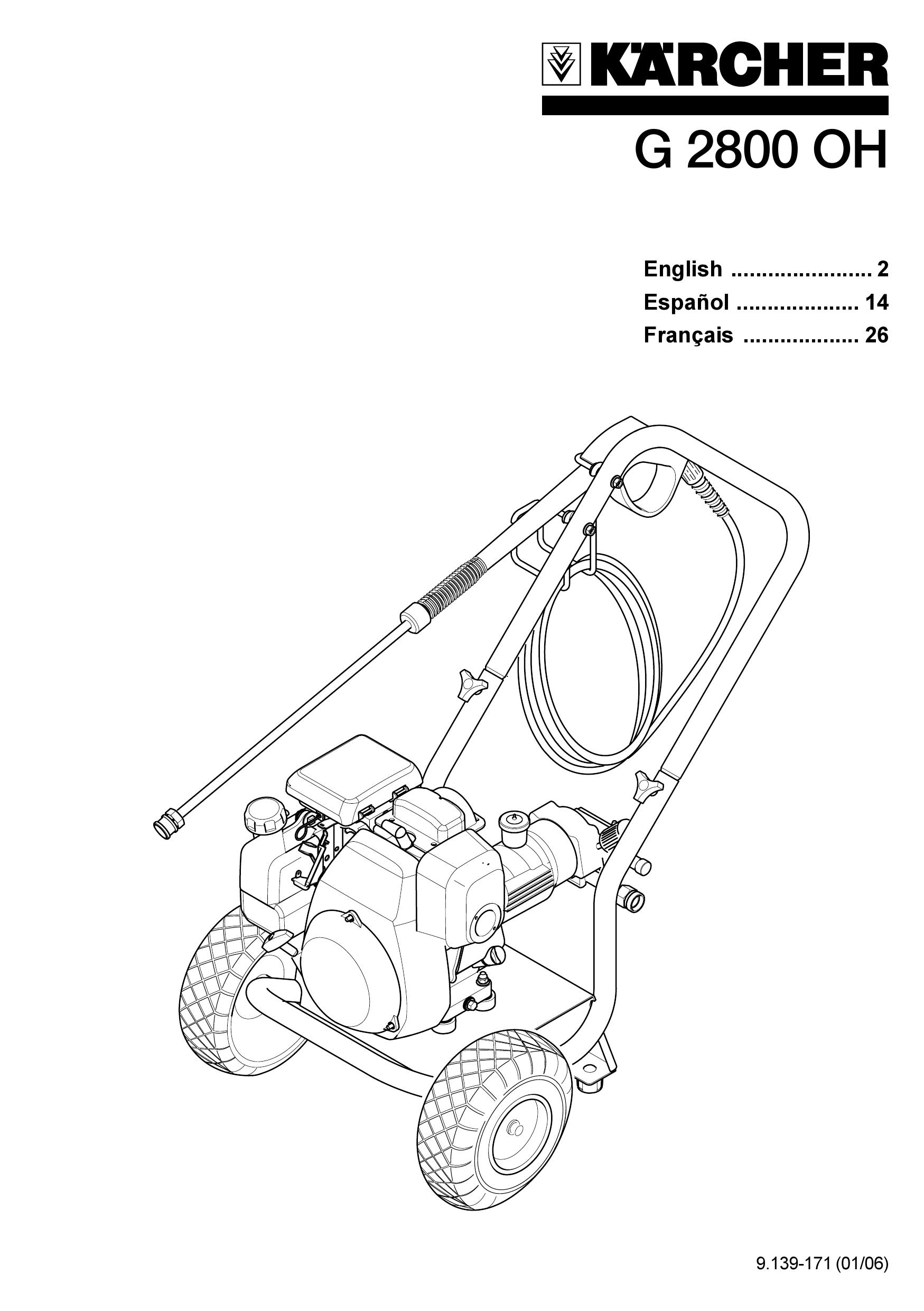 Karcher G 2800 OH Pressure Washer User Manual