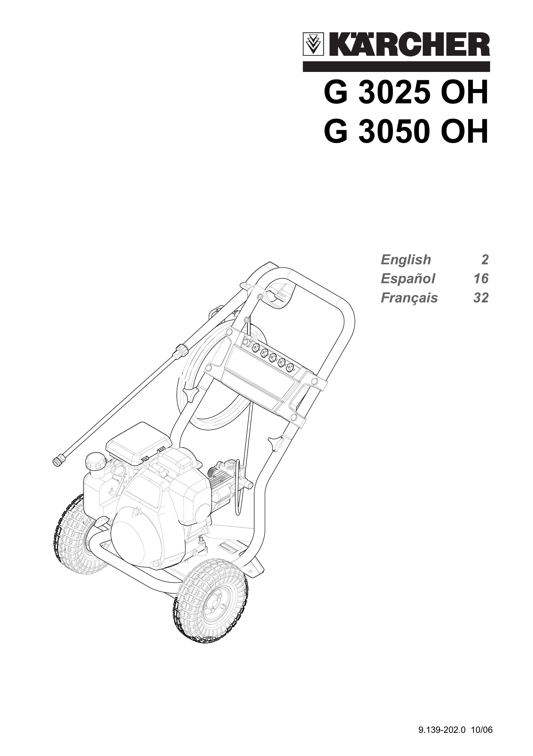 Karcher G 3025 OH Pressure Washer User Manual