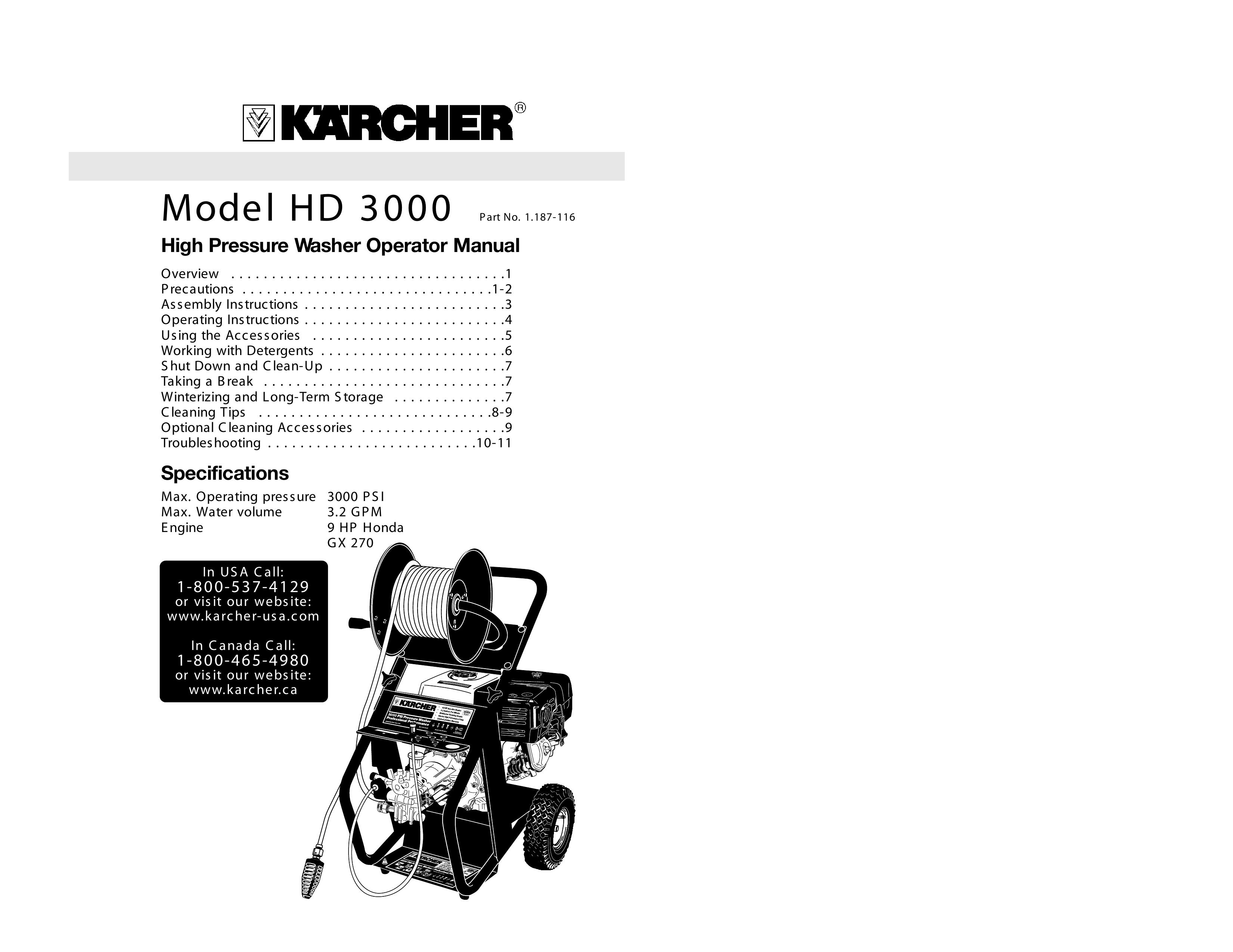 Karcher HD 3000 Pressure Washer User Manual