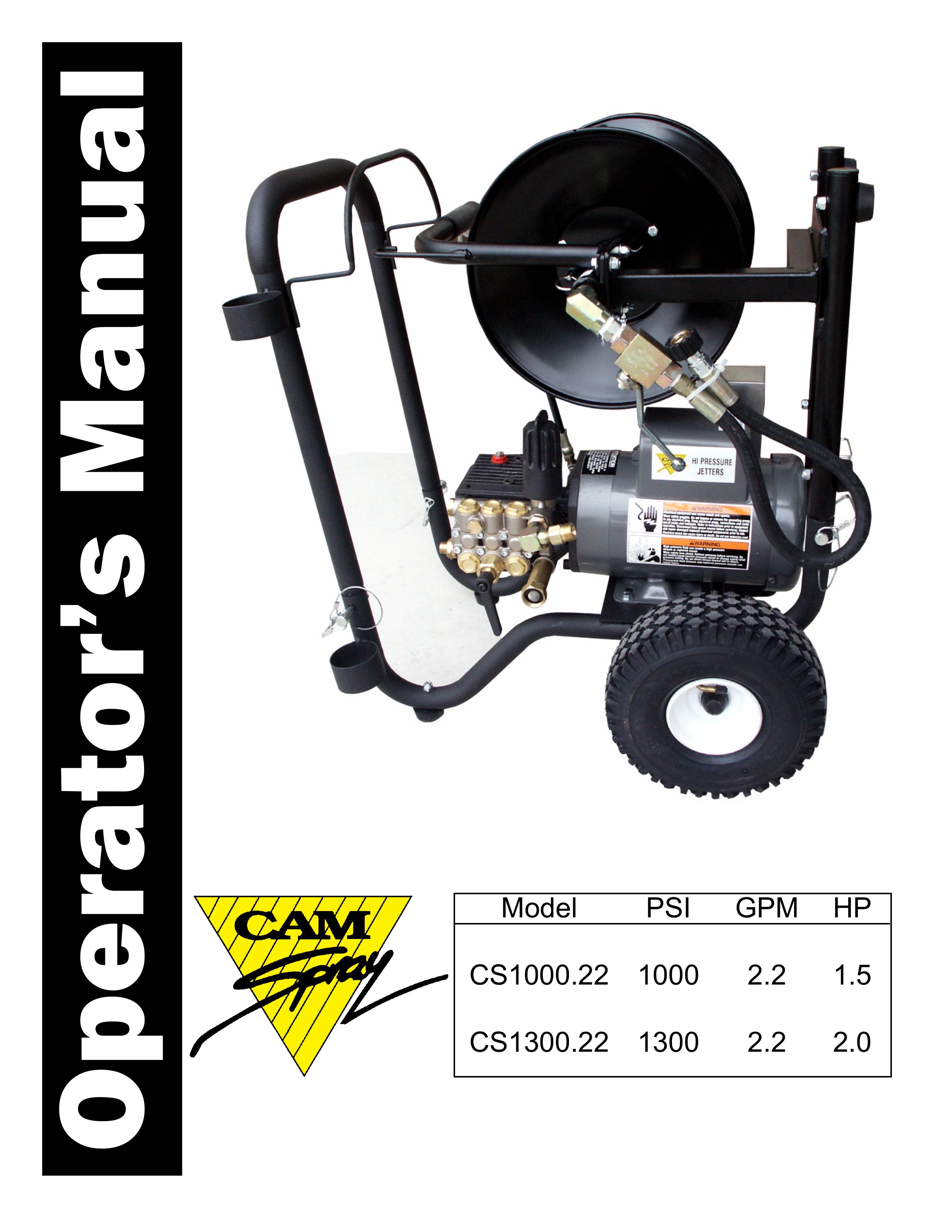 S-Cam CS1000.22 Pressure Washer User Manual