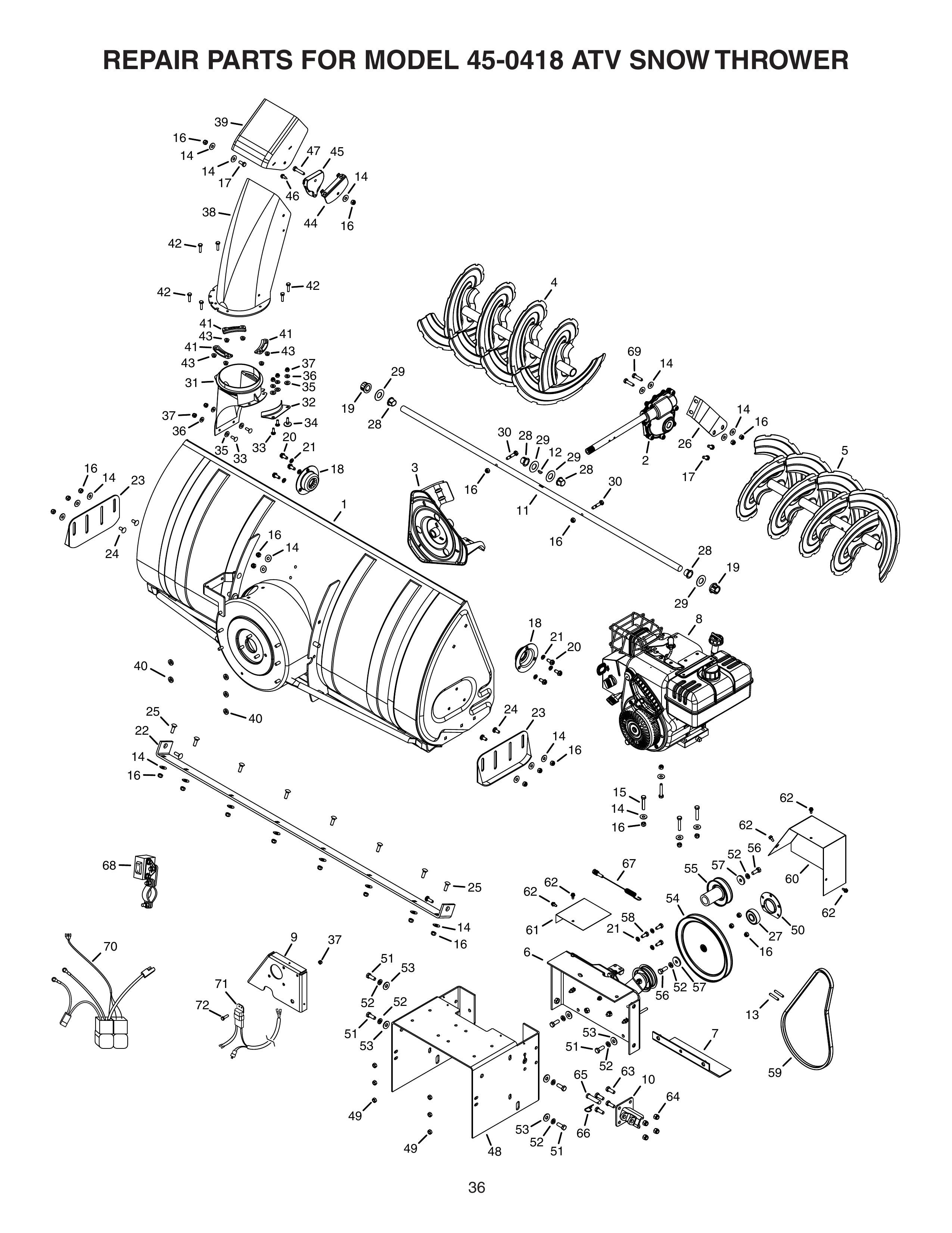 Agri-Fab 45-0418 ATV Snow Blower User Manual