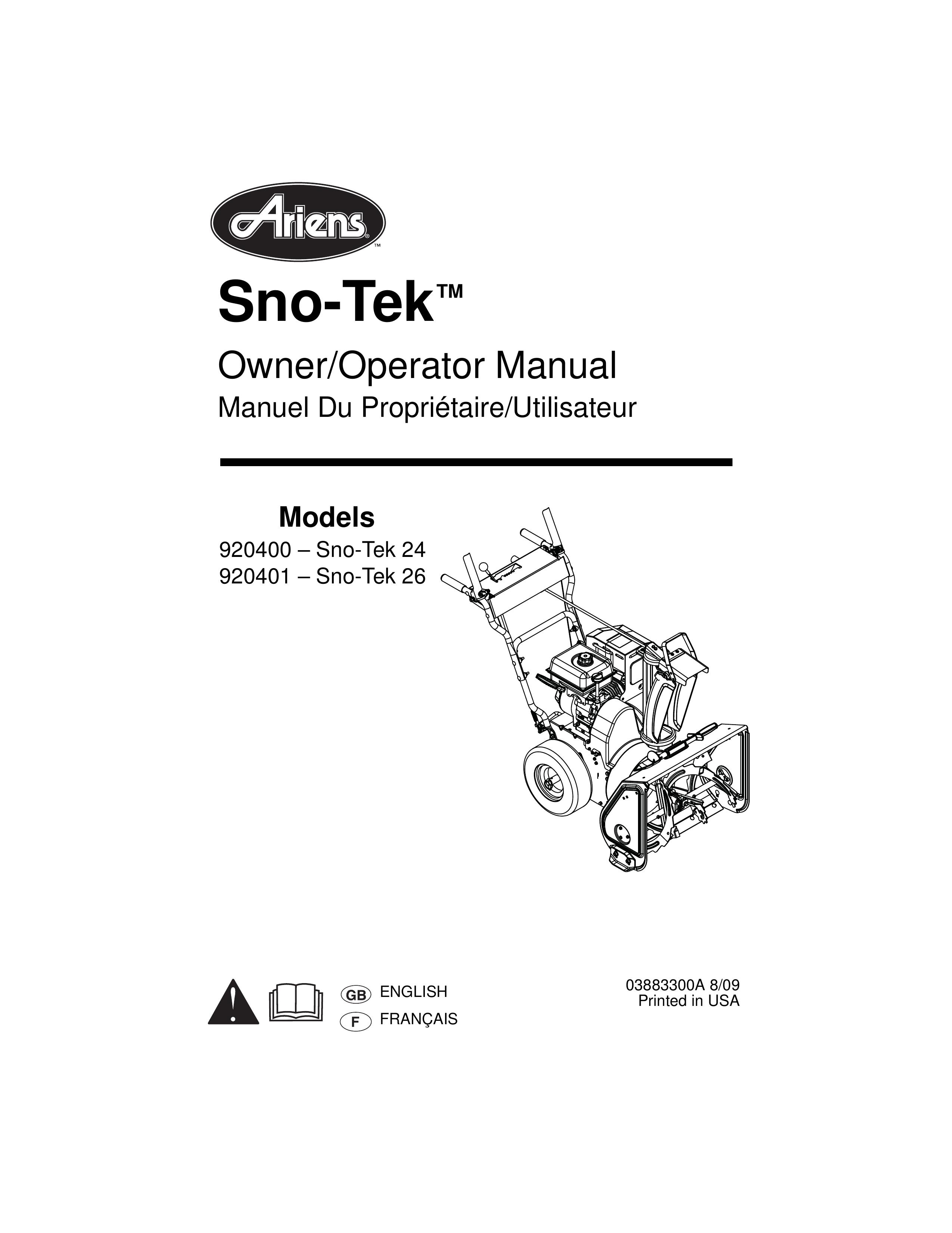 Ariens 03883300A Snow Blower User Manual