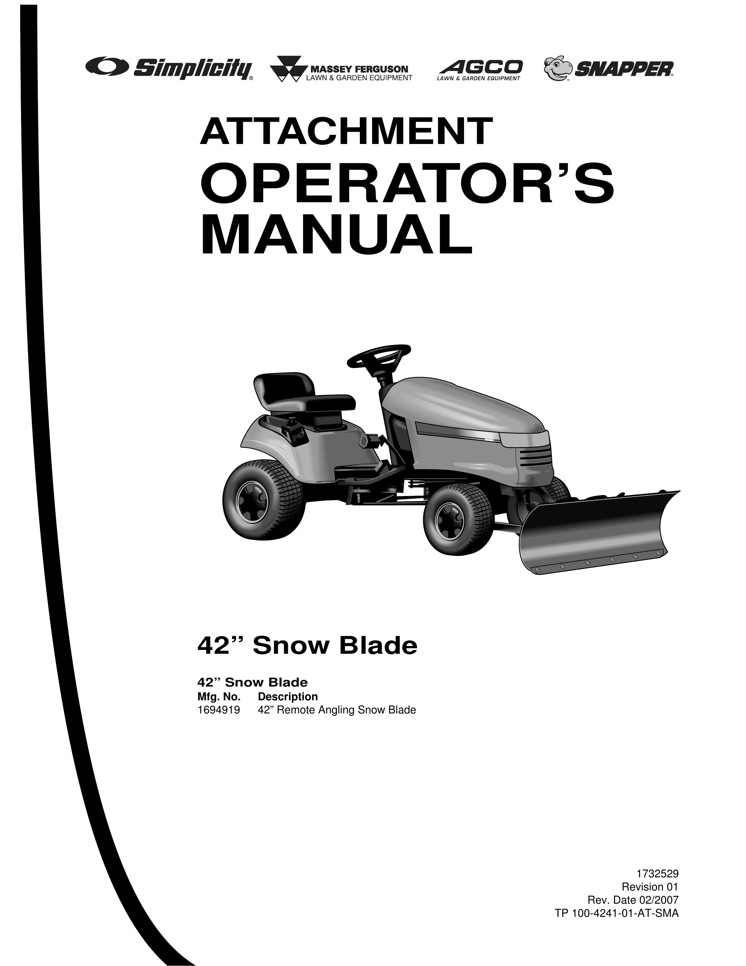 Briggs & Stratton 1694919 Snow Blower User Manual