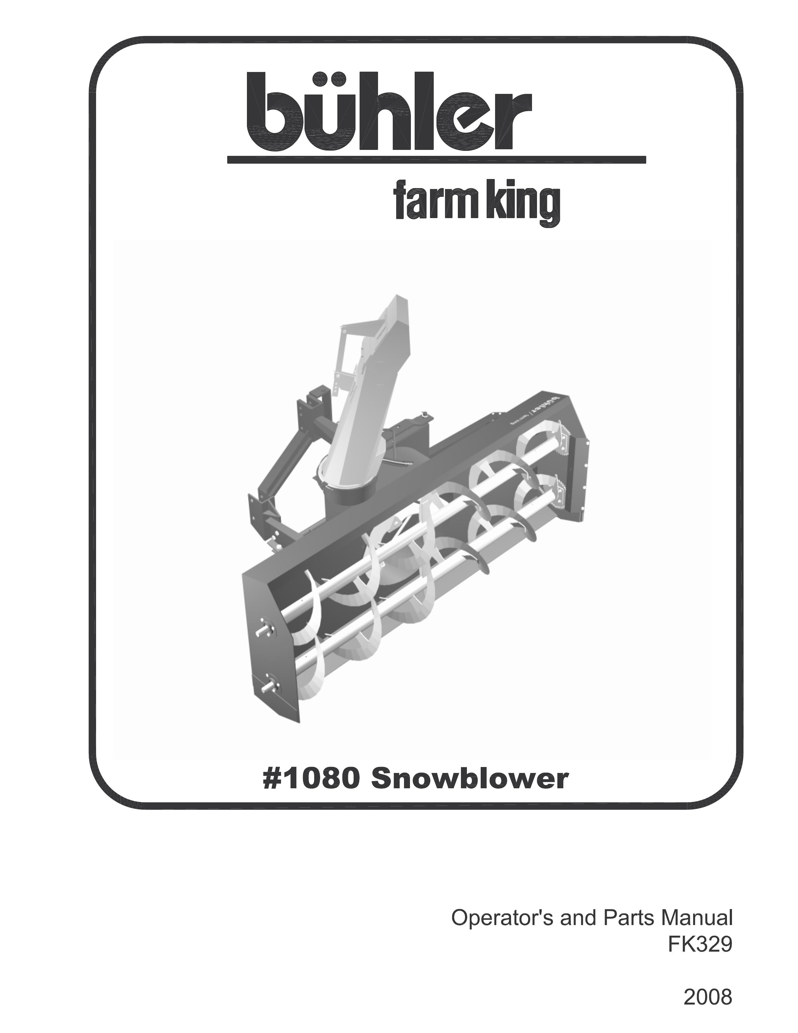 Buhler FK315 Snow Blower User Manual