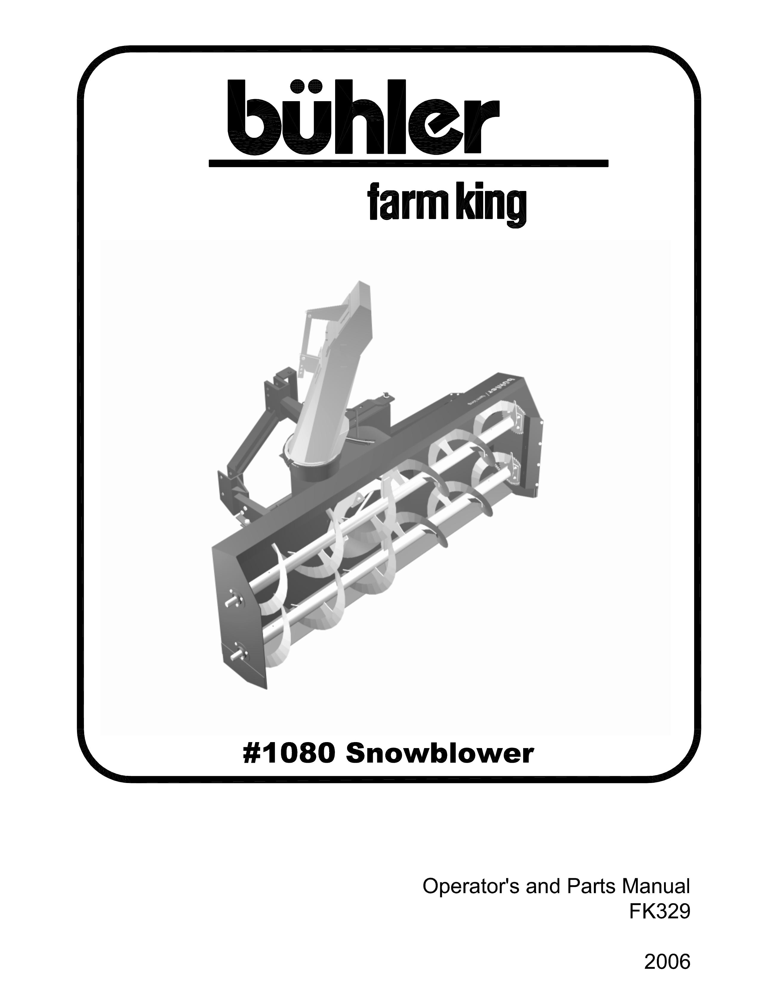 Buhler FK329 Snow Blower User Manual
