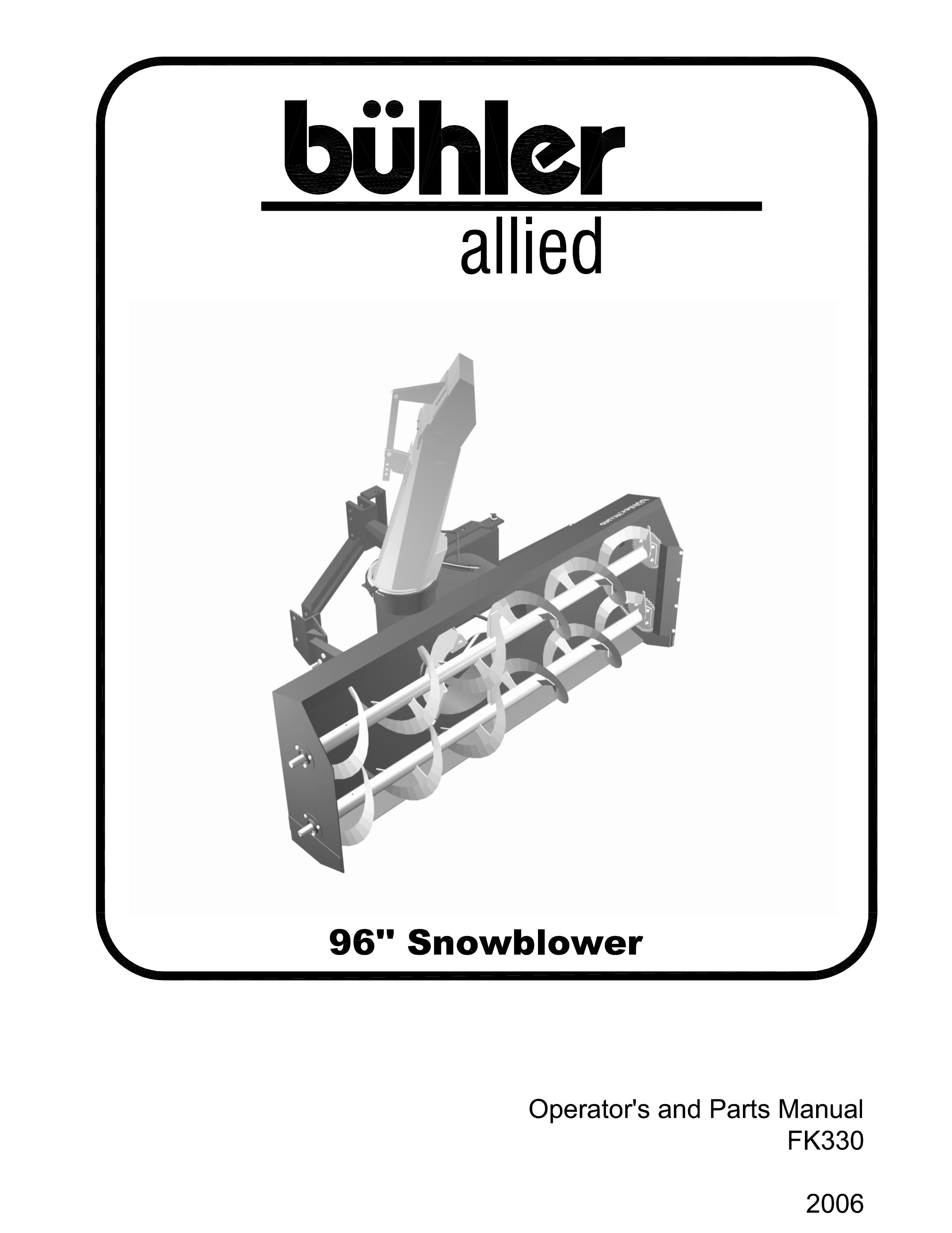 Buhler FK330 Snow Blower User Manual