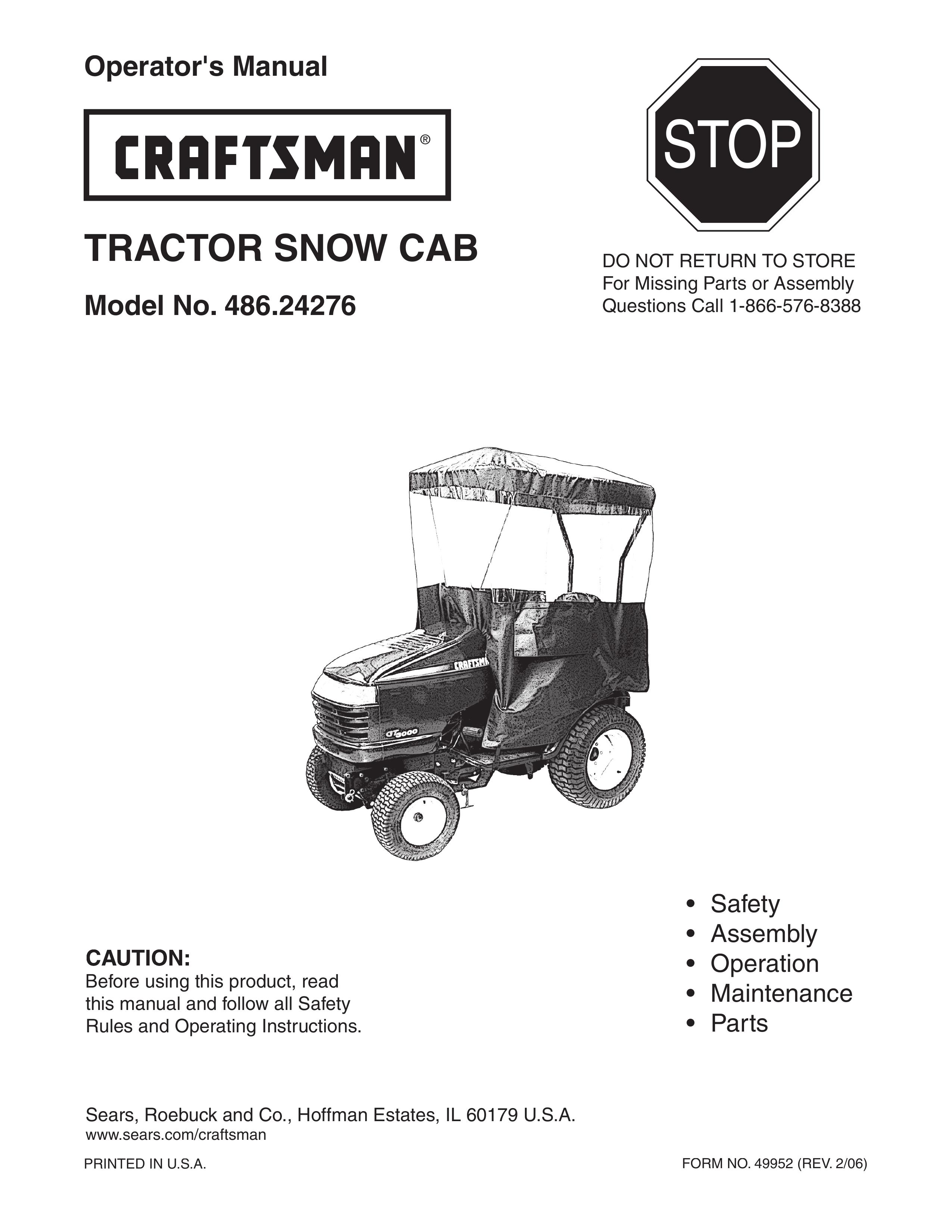 Craftsman 486.24276 Snow Blower User Manual