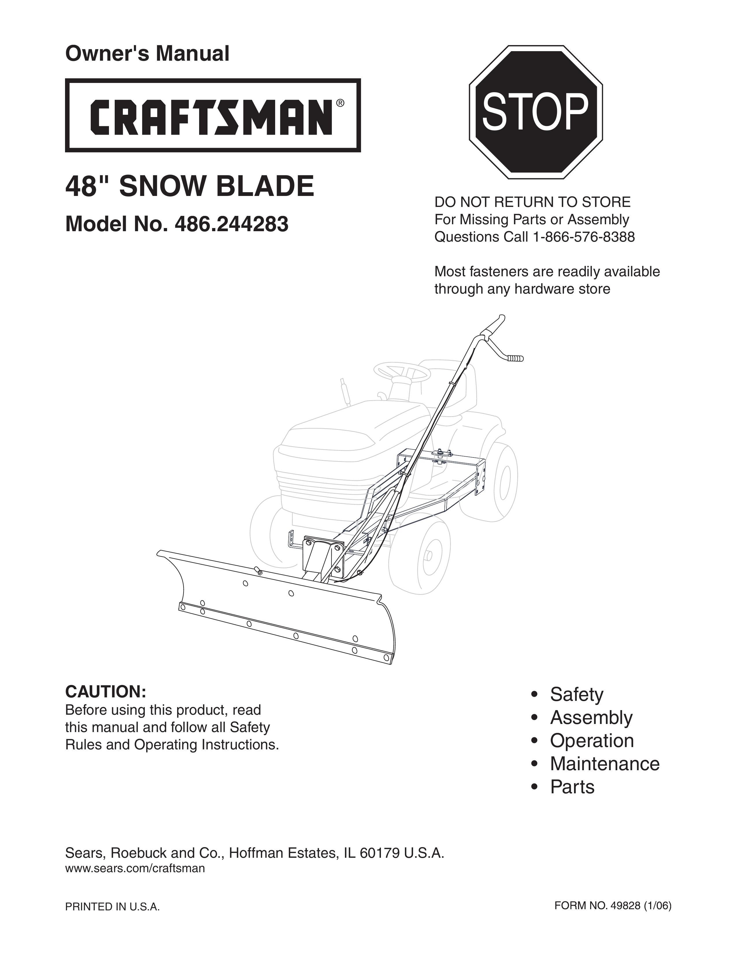 Craftsman 486.244283 Snow Blower User Manual