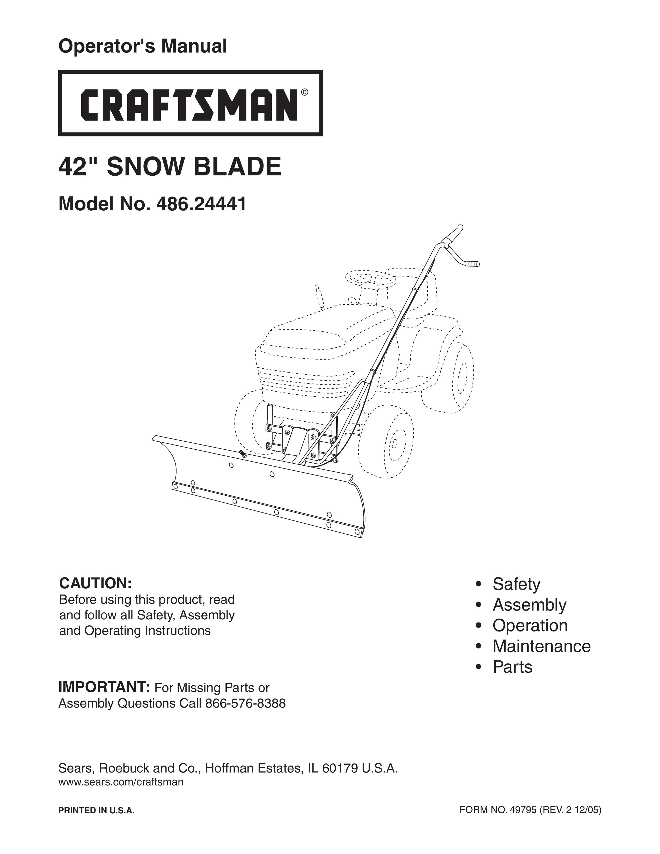 Craftsman 486.24441 Snow Blower User Manual