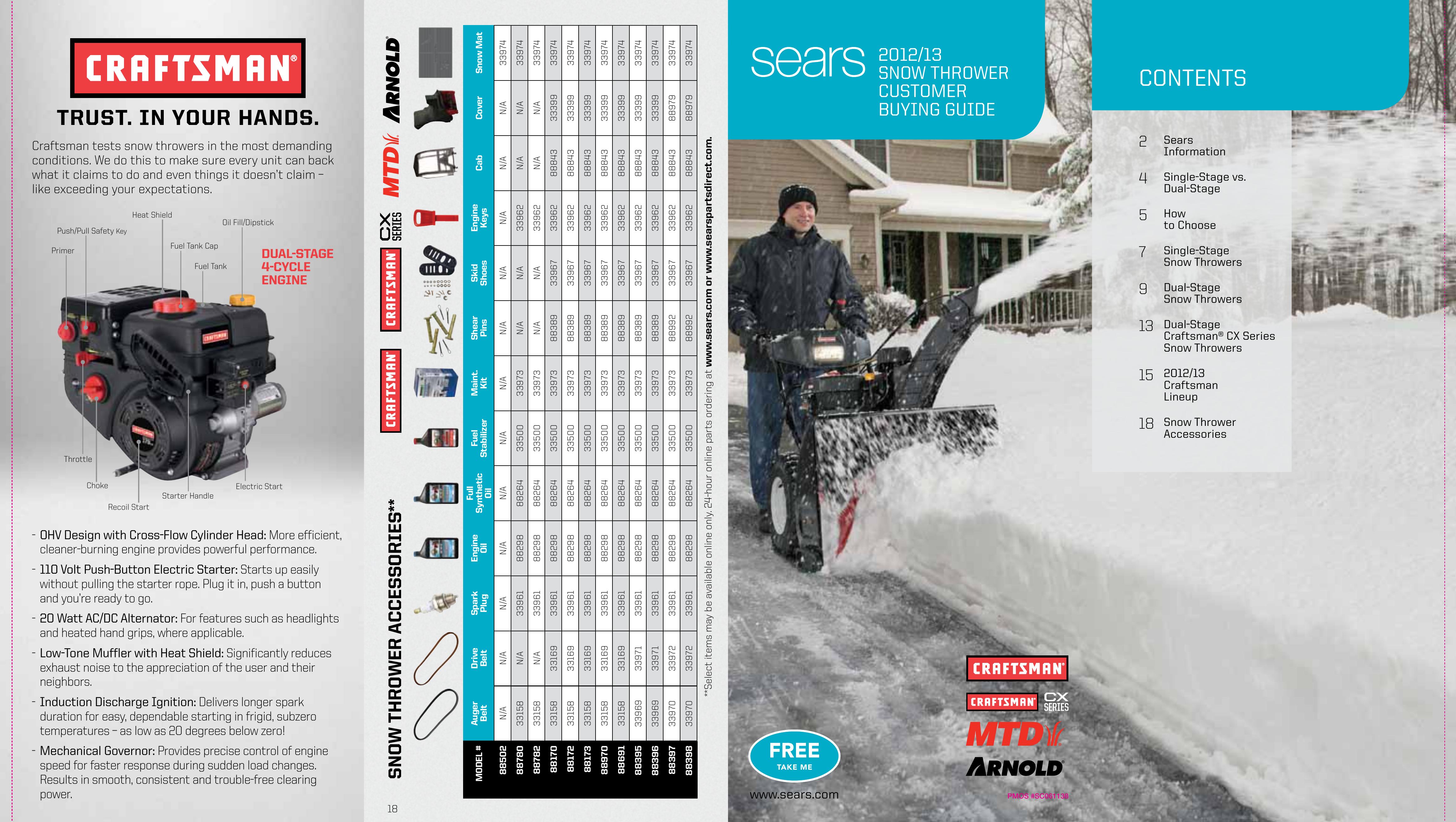 Craftsman 88170 Snow Blower User Manual