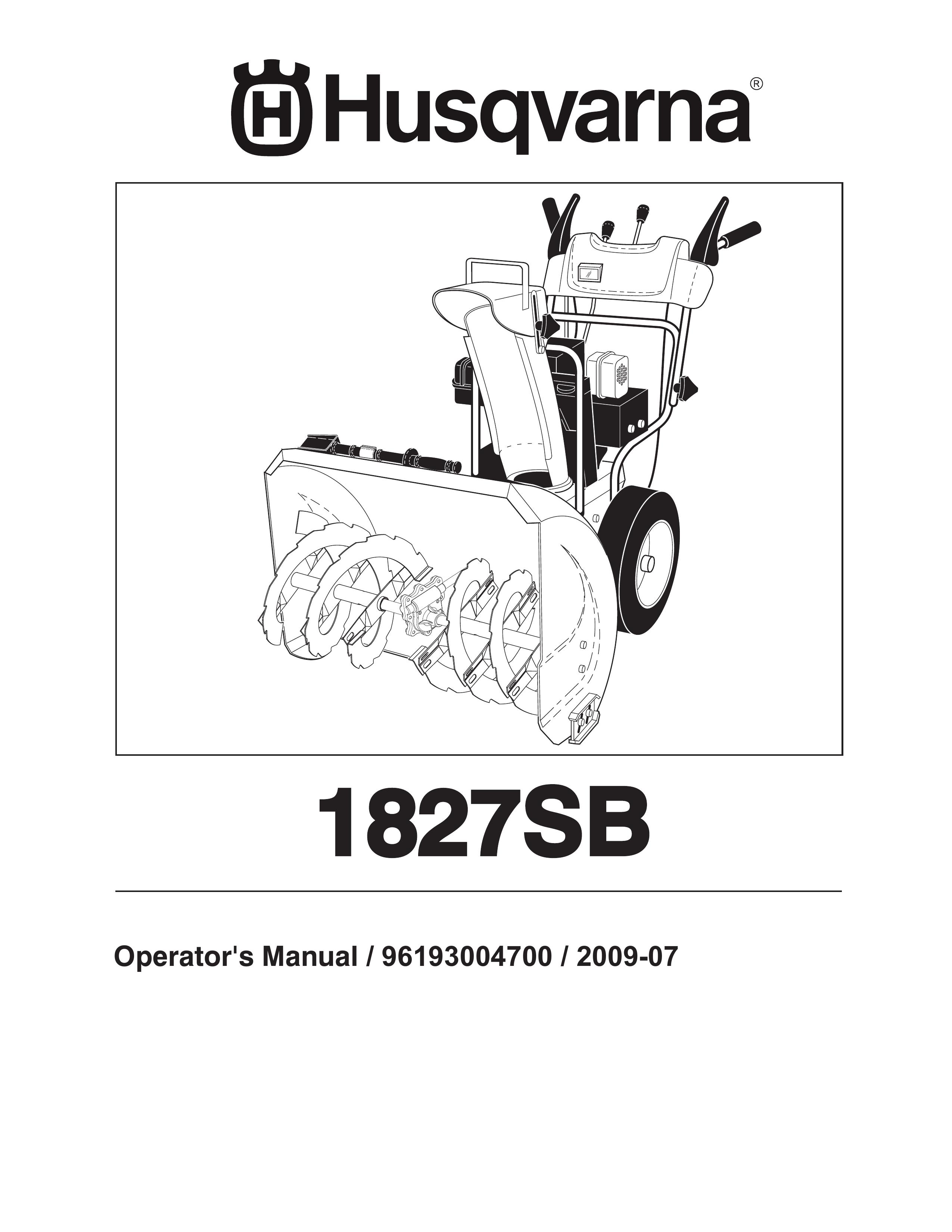 Husqvarna 1827SB Snow Blower User Manual
