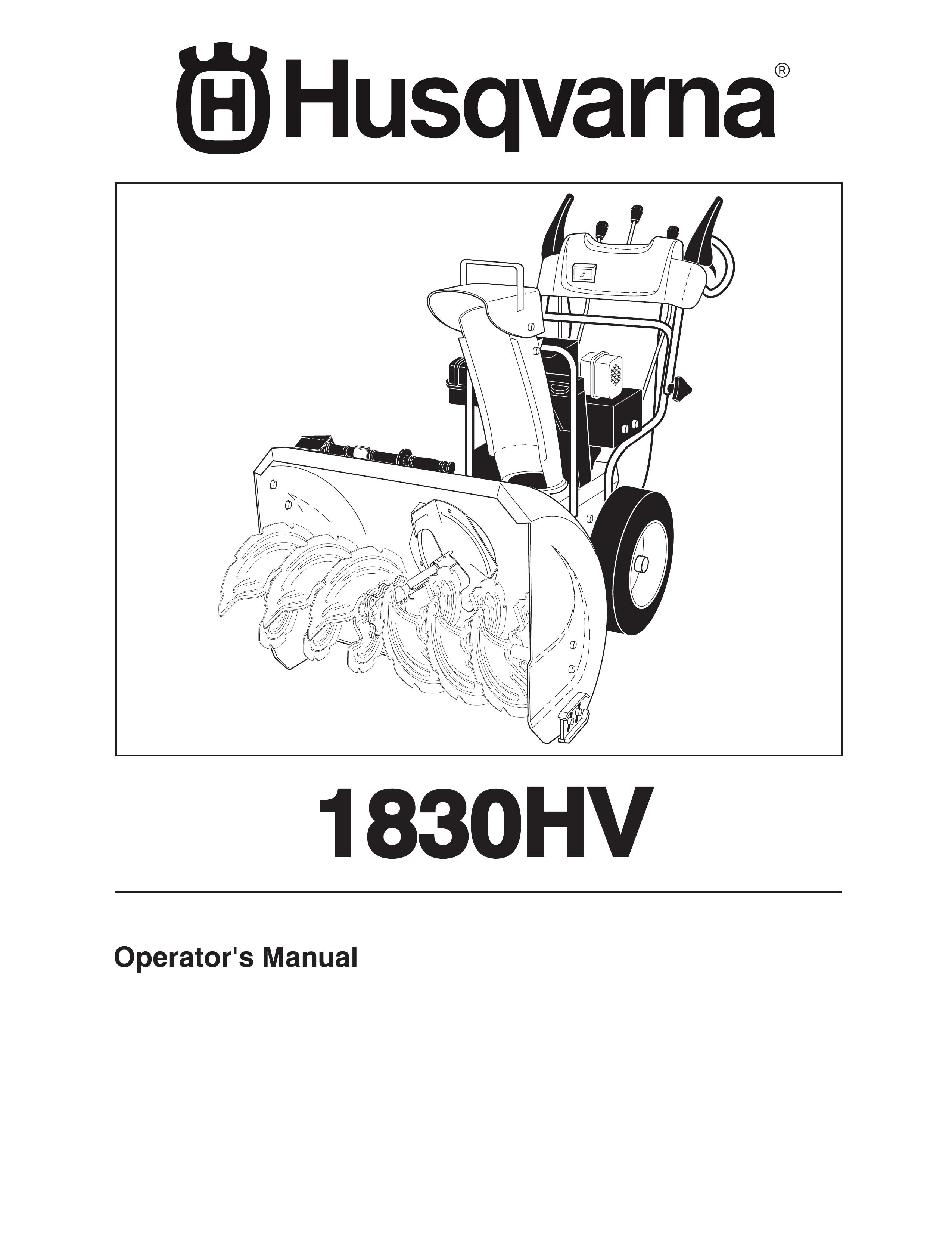 Husqvarna 1830HV Snow Blower User Manual