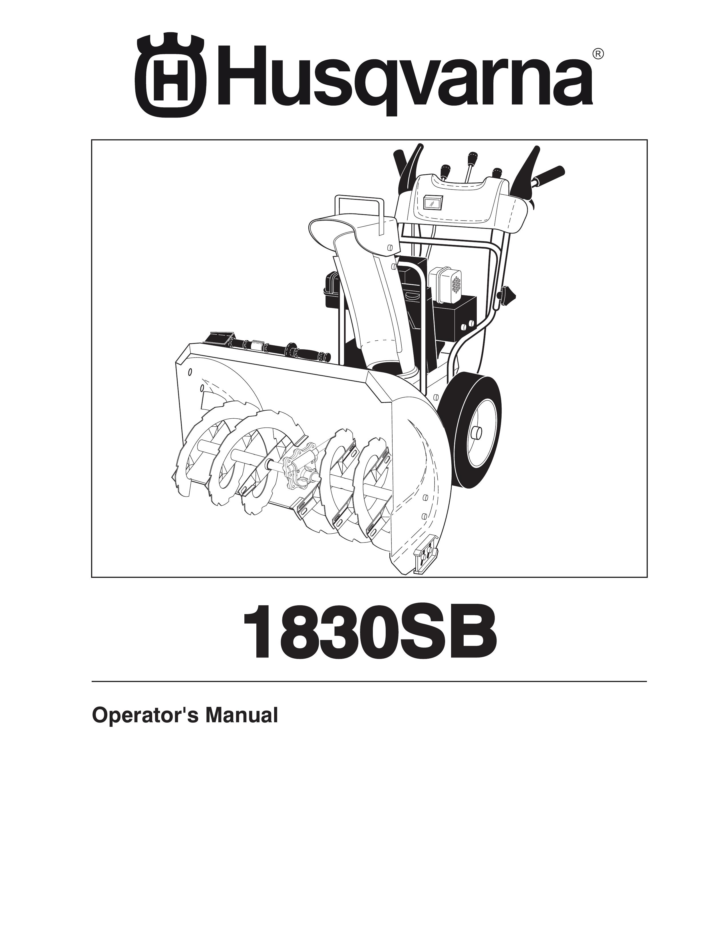 Husqvarna 1830SB Snow Blower User Manual
