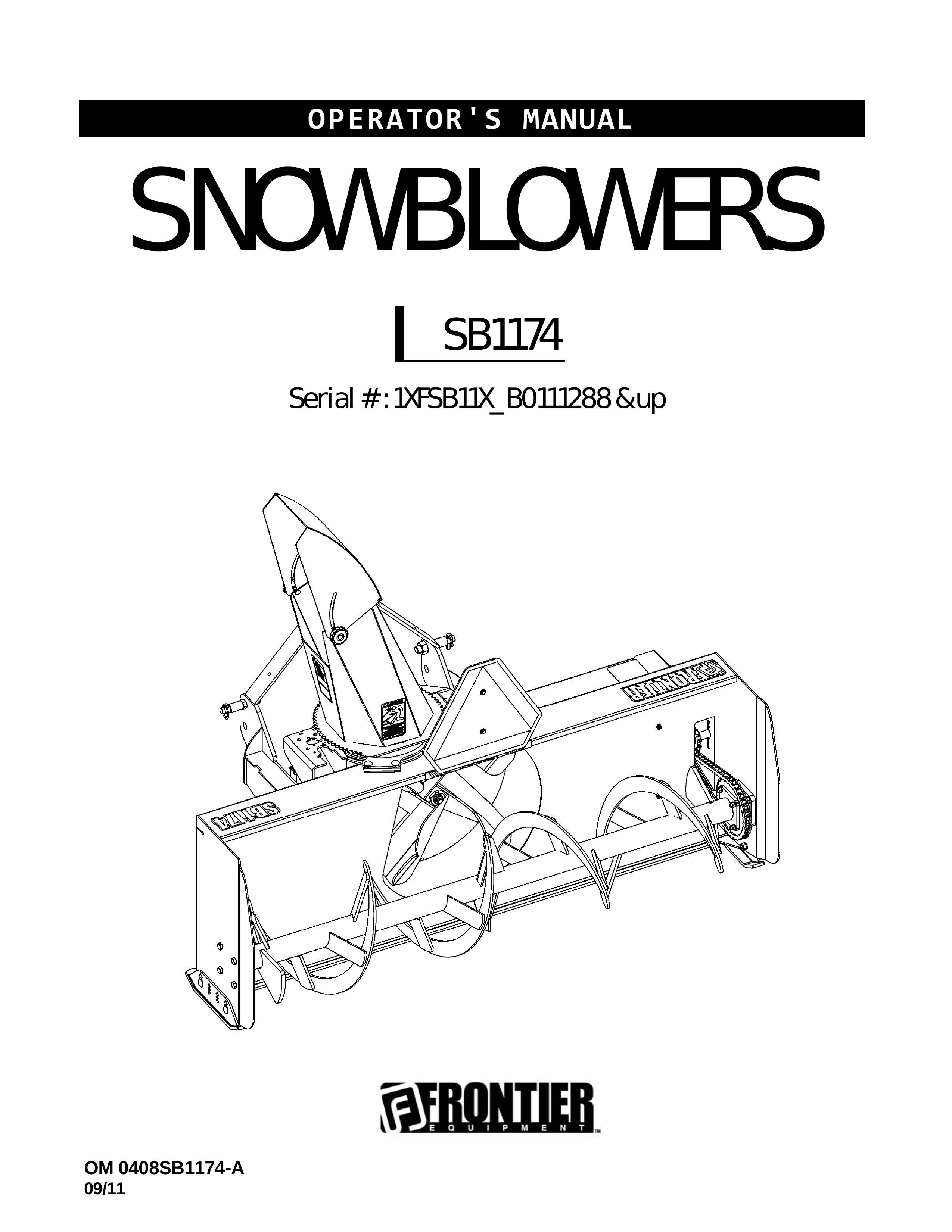 John Deere SB1174 Snow Blower User Manual