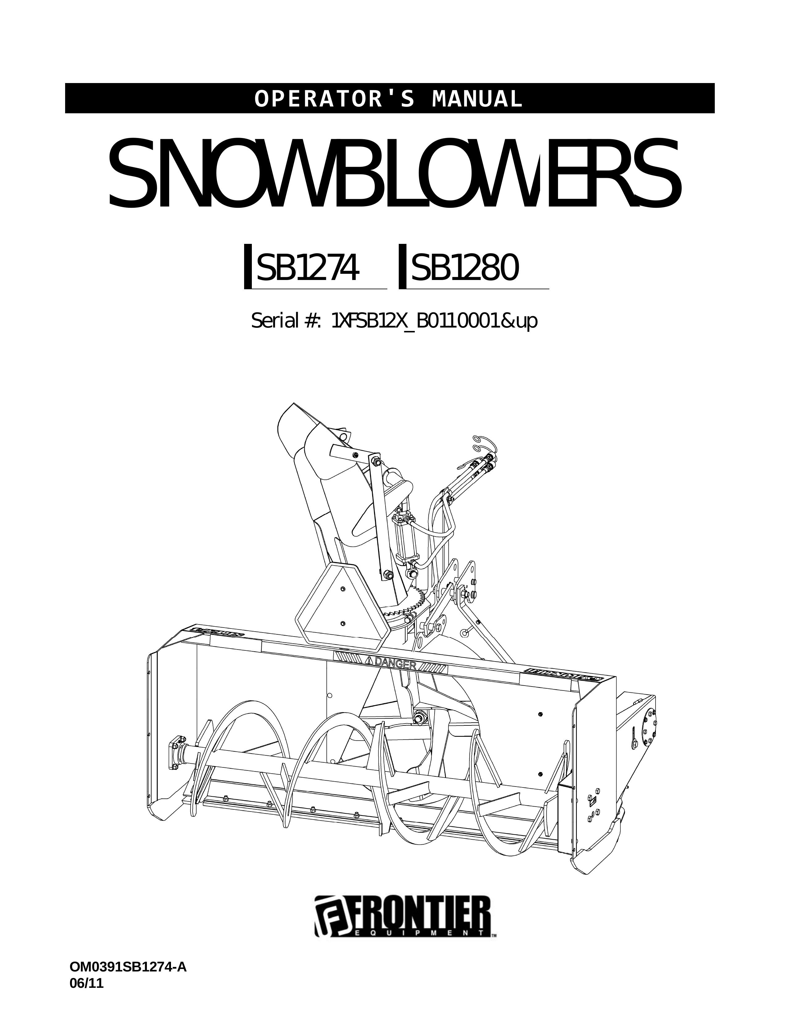 John Deere SB1274 Snow Blower User Manual