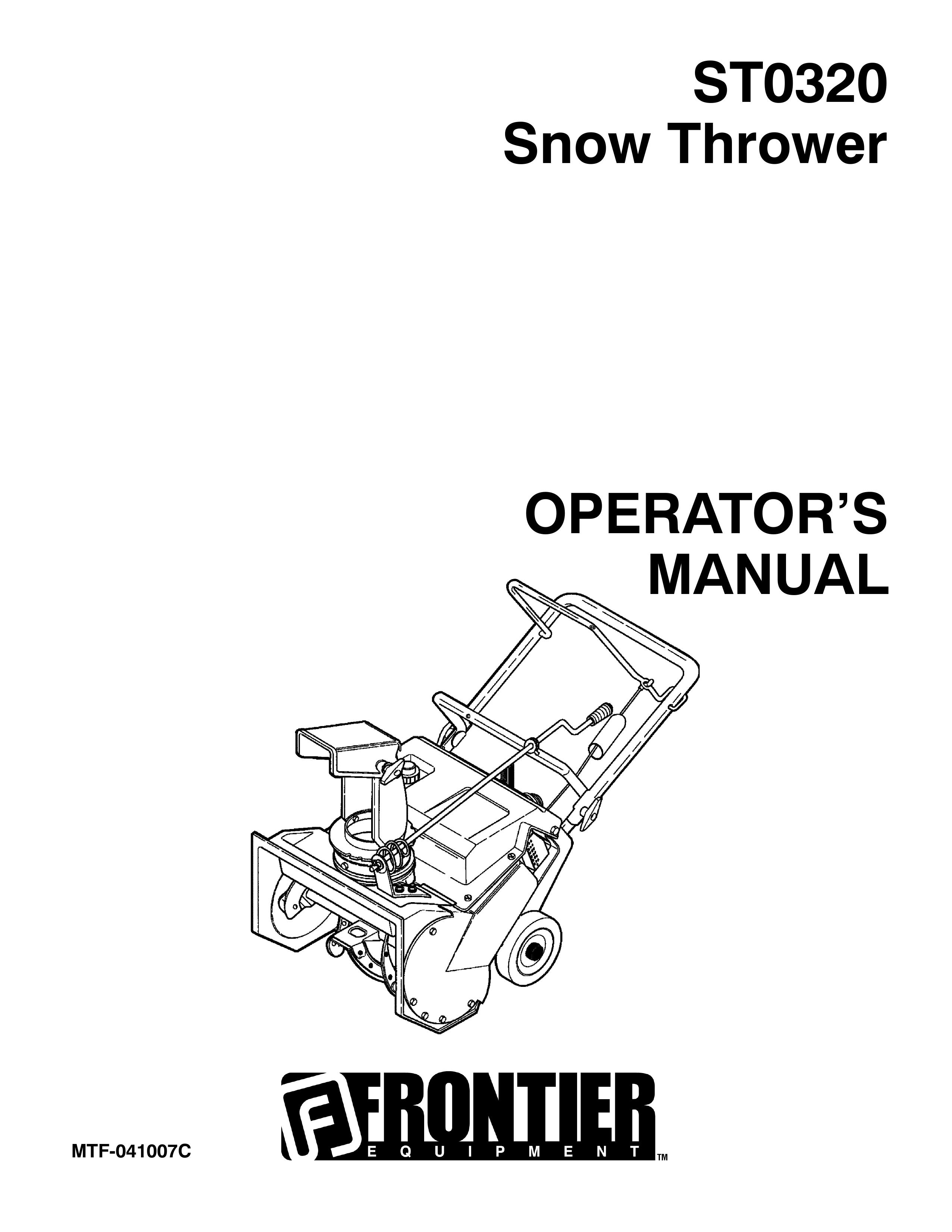 John Deere ST0320 Snow Blower User Manual