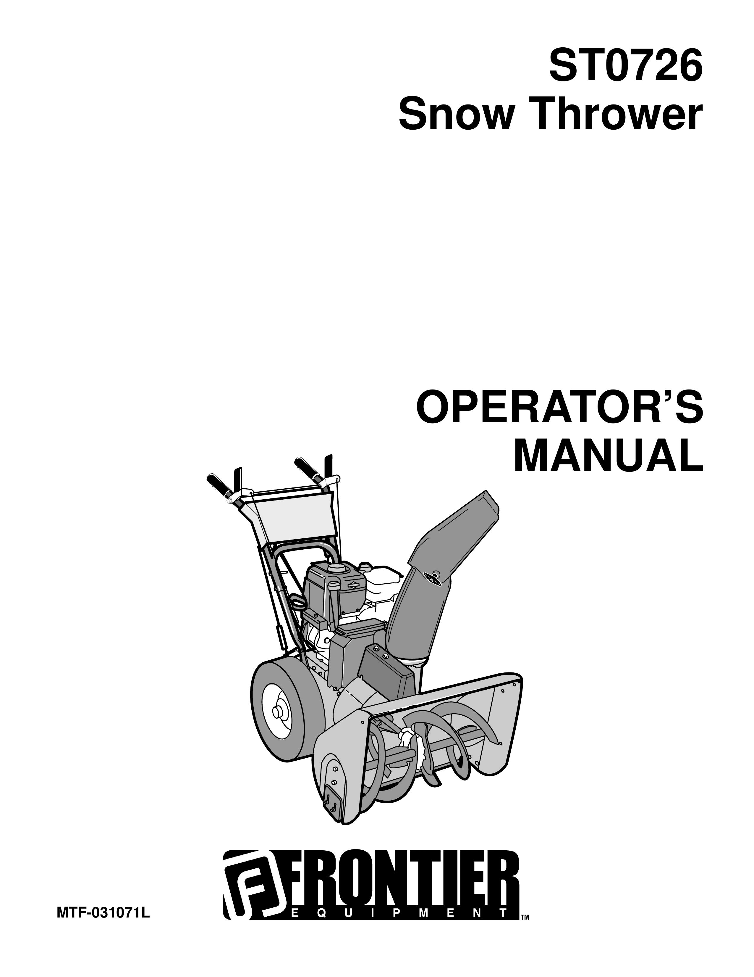 John Deere ST0726 Snow Blower User Manual