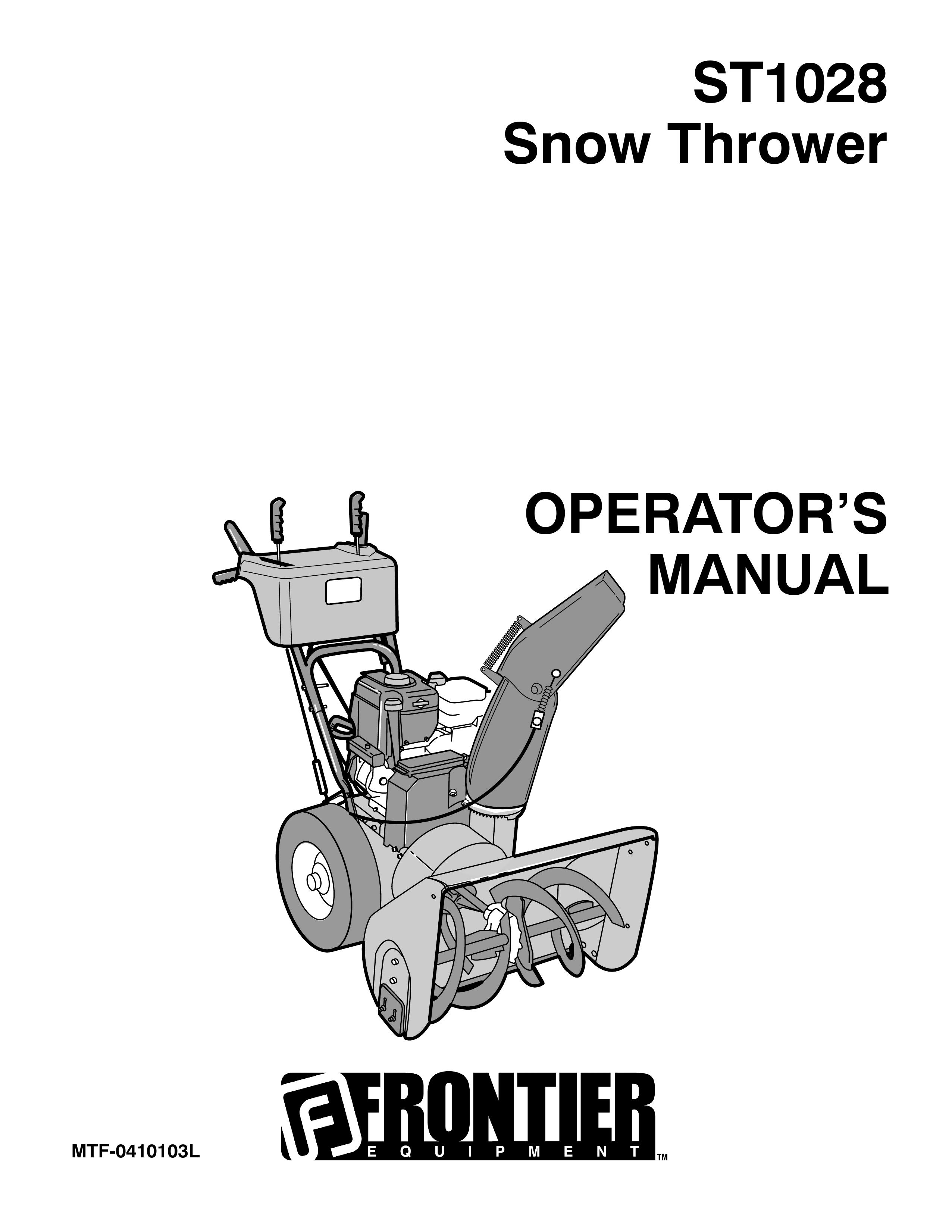 John Deere ST1028 Snow Blower User Manual