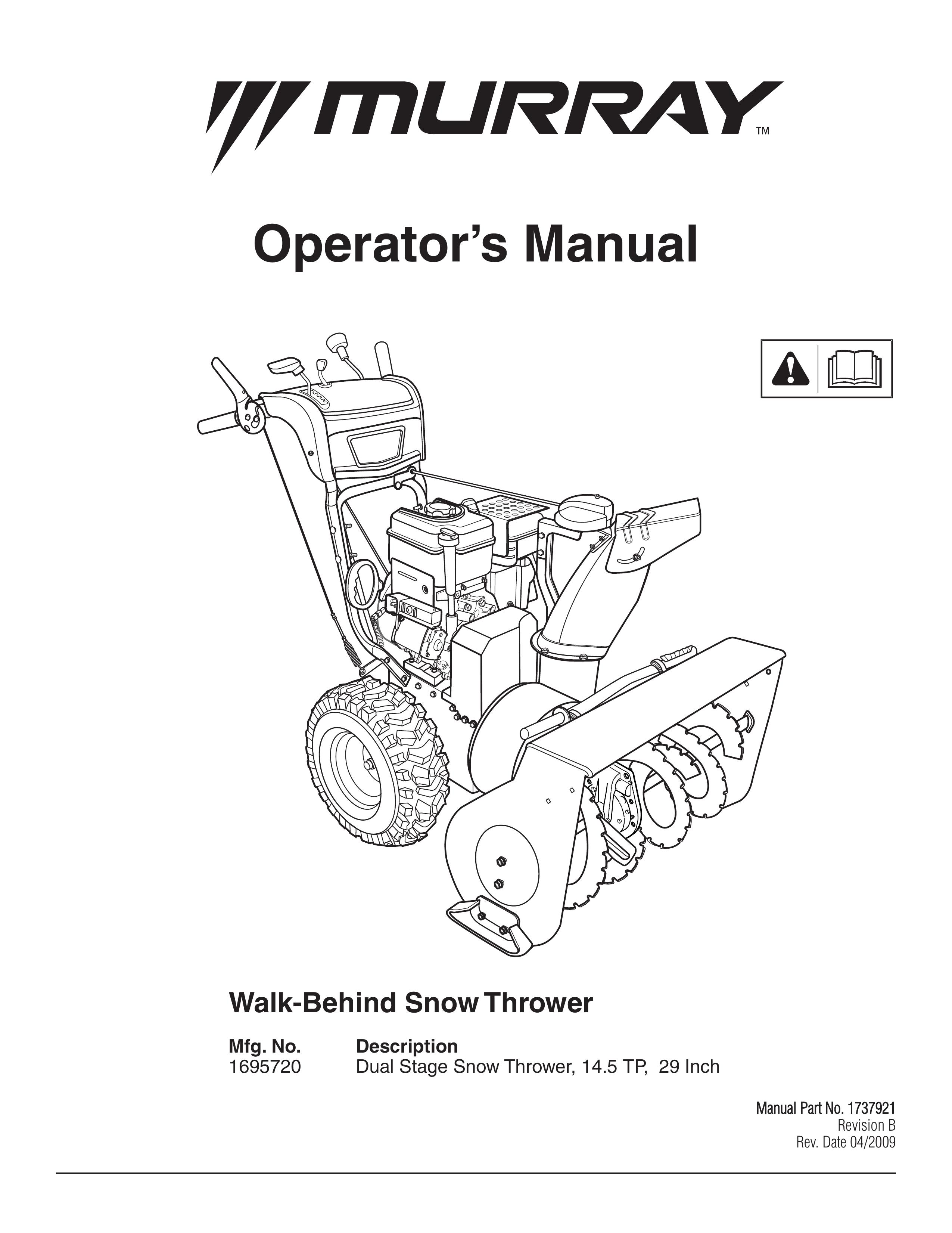 Murray 1695720 Snow Blower User Manual