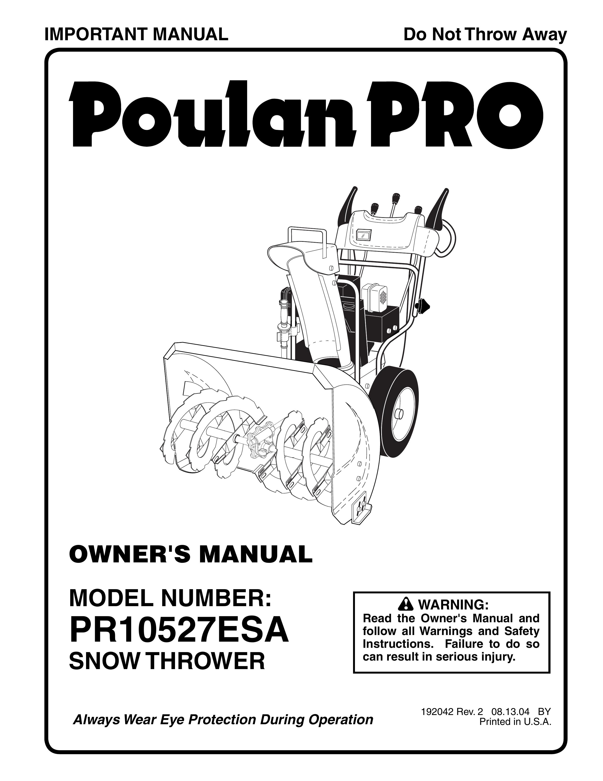 Poulan 192042 Snow Blower User Manual